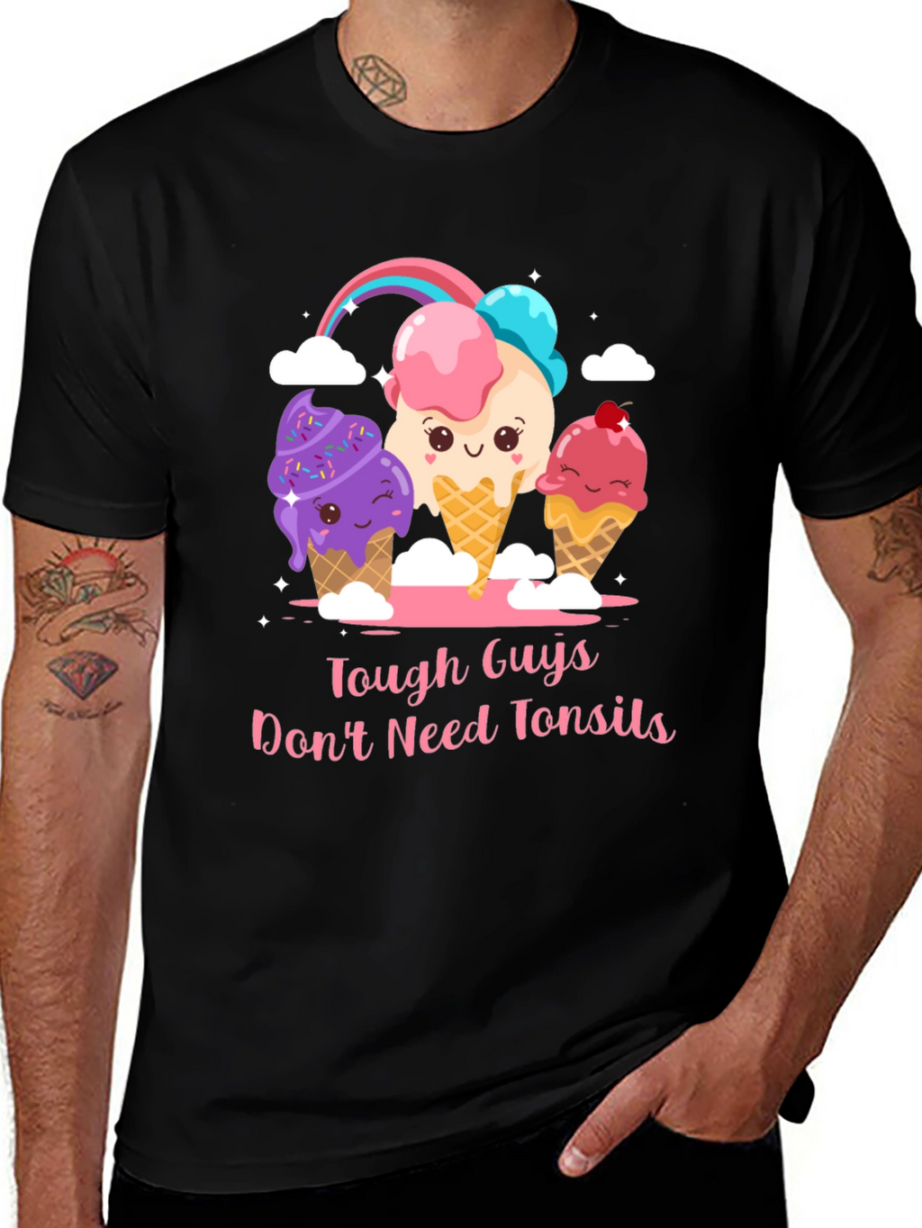 Tough Guys Dont Need Tonsils Ice Cream T-Shirt