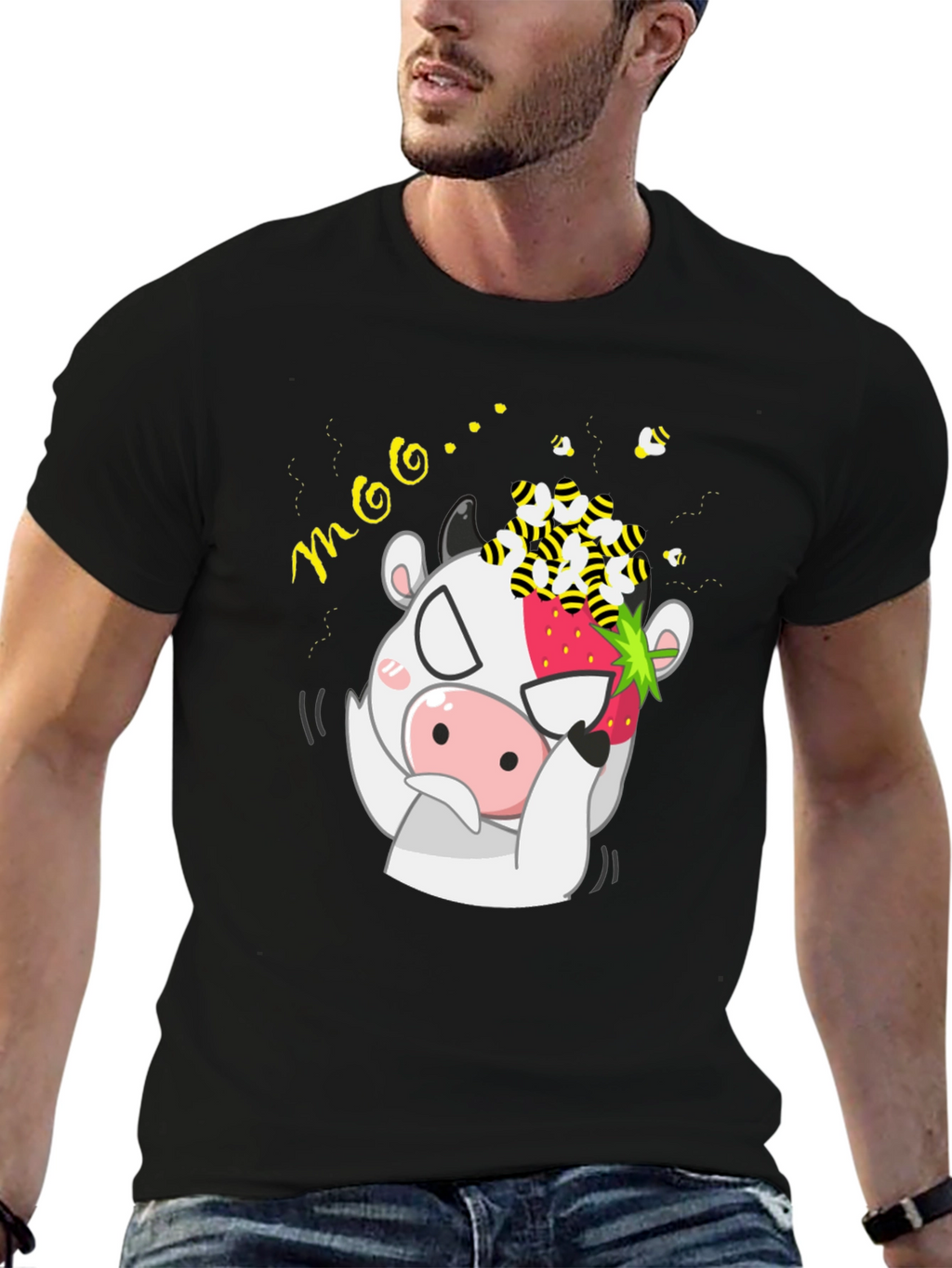 Moo-dy Cow & Bees Graphic Tee