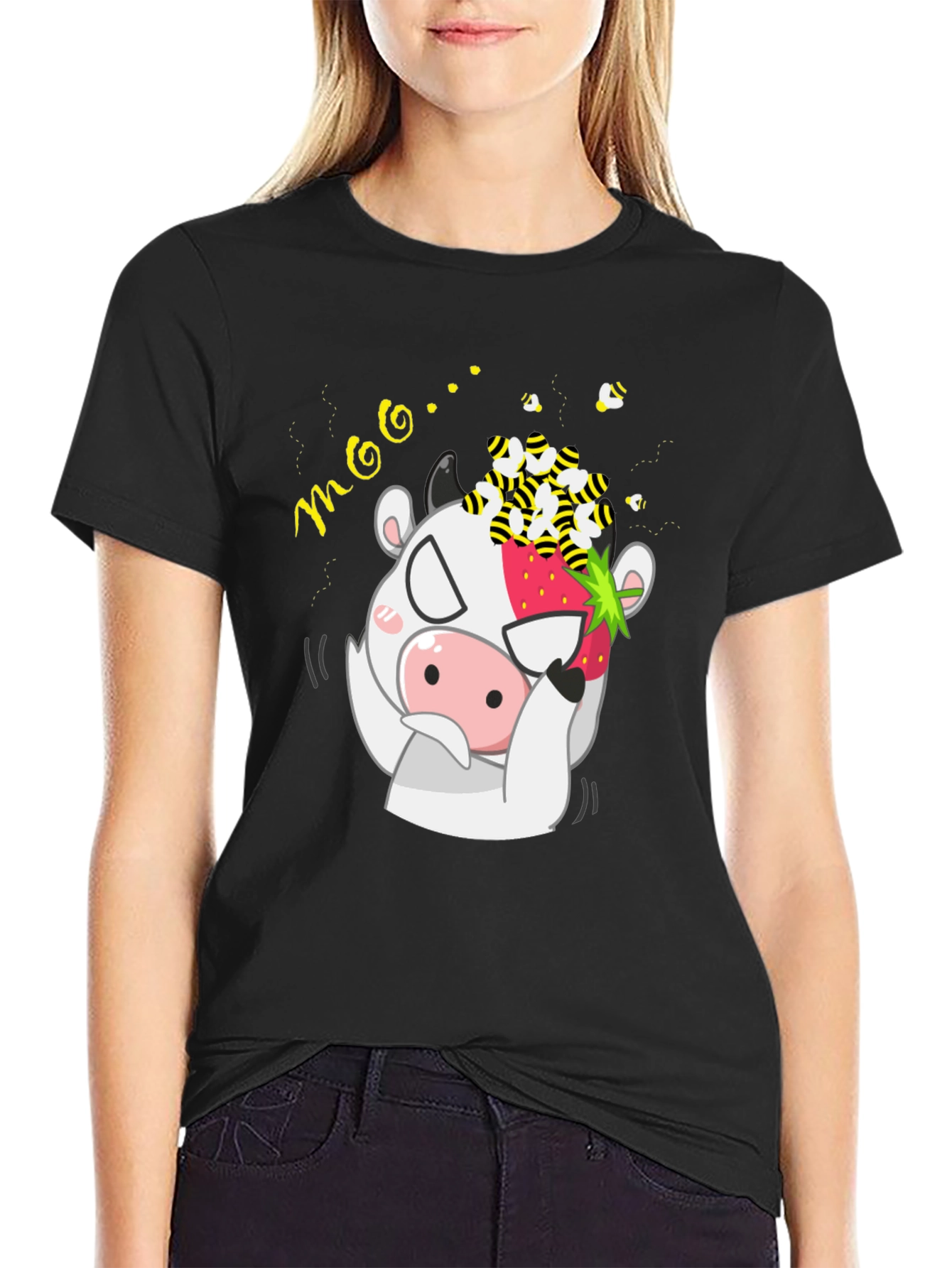 Moo-dy Cow & Bees Graphic Tee