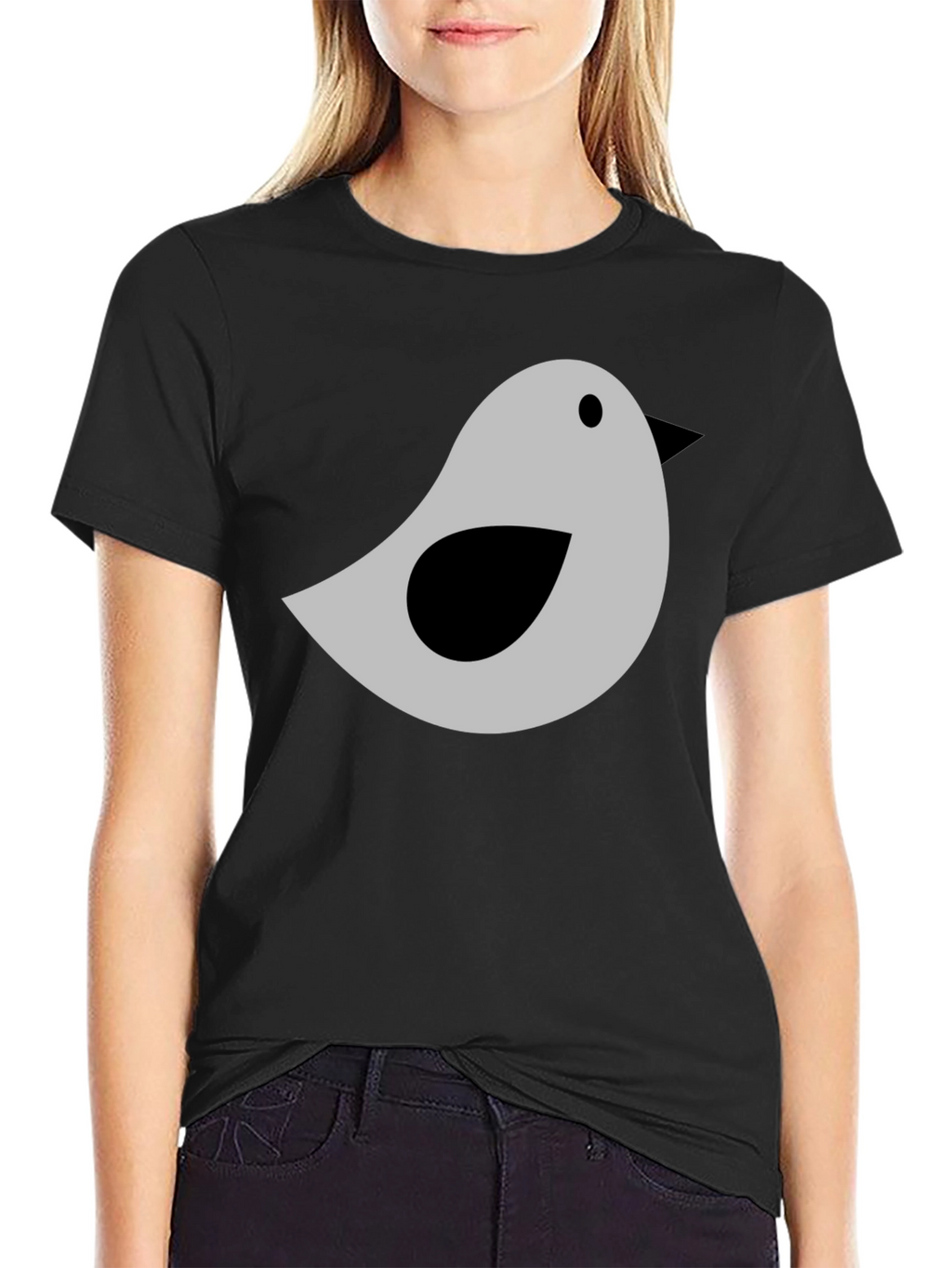 Bird Graphic Tee - Soft Cotton Blend Casual T-Shirt