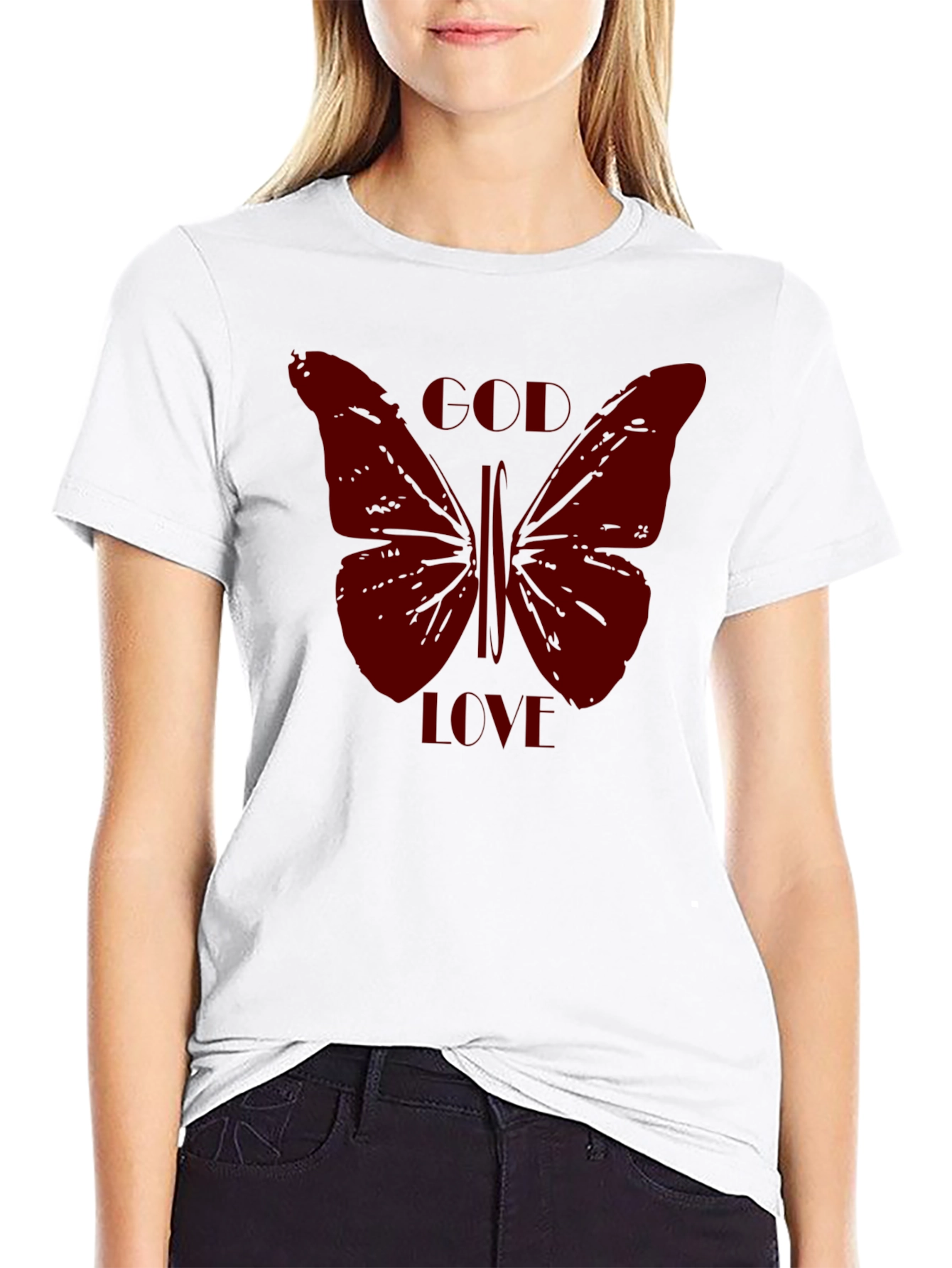 Butterfly Graphic Print Mens Black T-Shirt