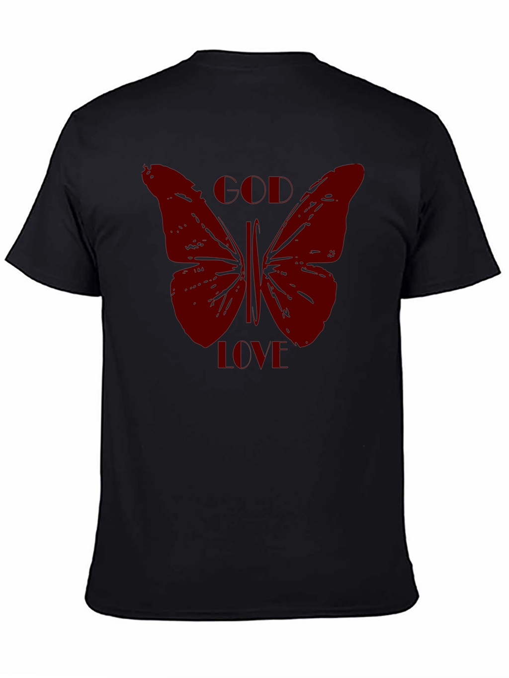 Butterfly Graphic Print Mens Black T-Shirt