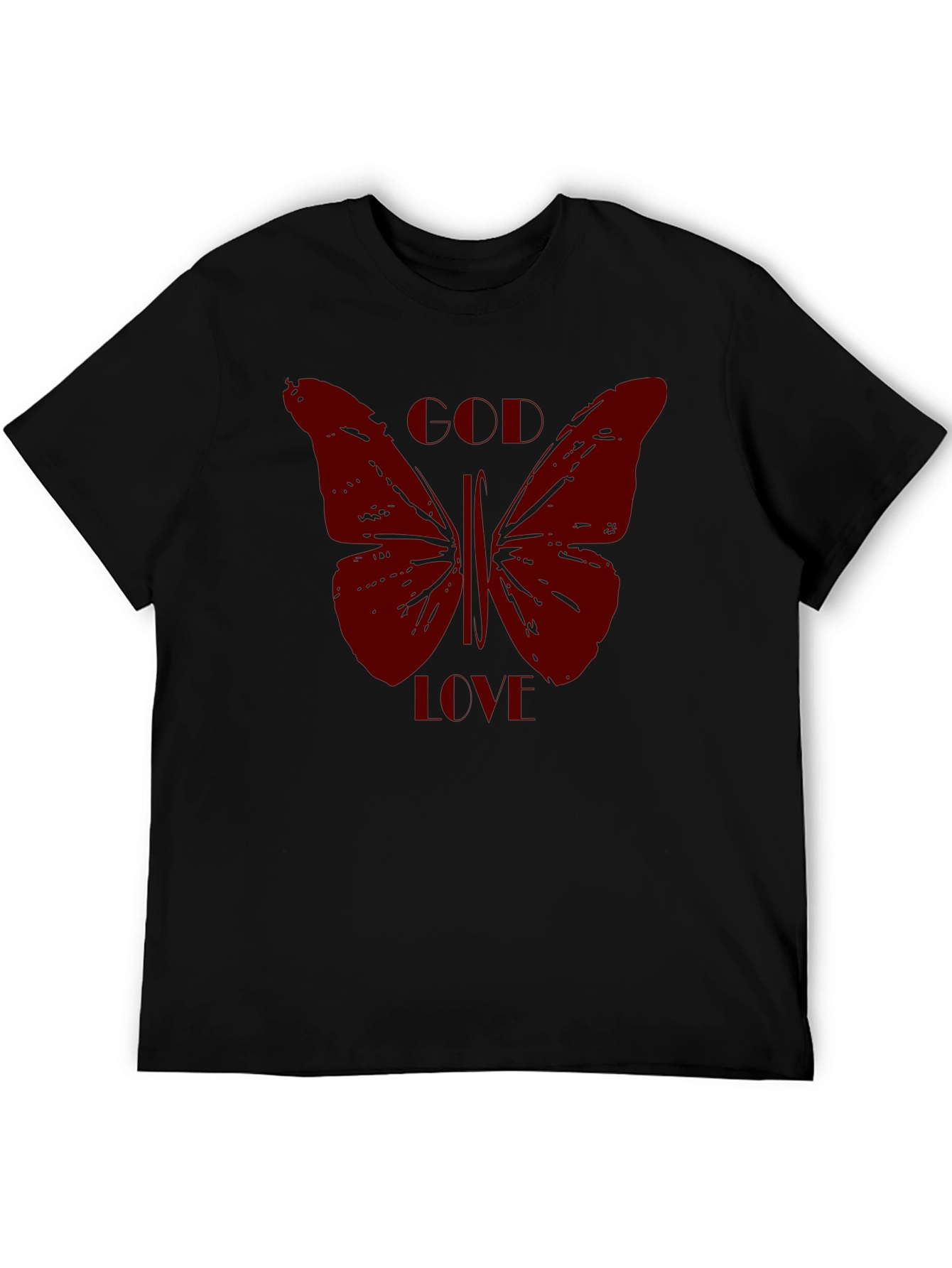 Butterfly Graphic Print Mens Black T-Shirt