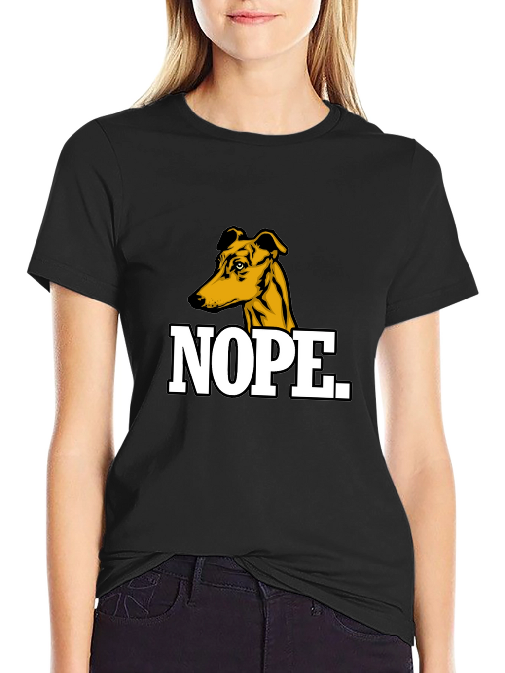 Nope Dog Graphic T-Shirt - Mens Black Tee