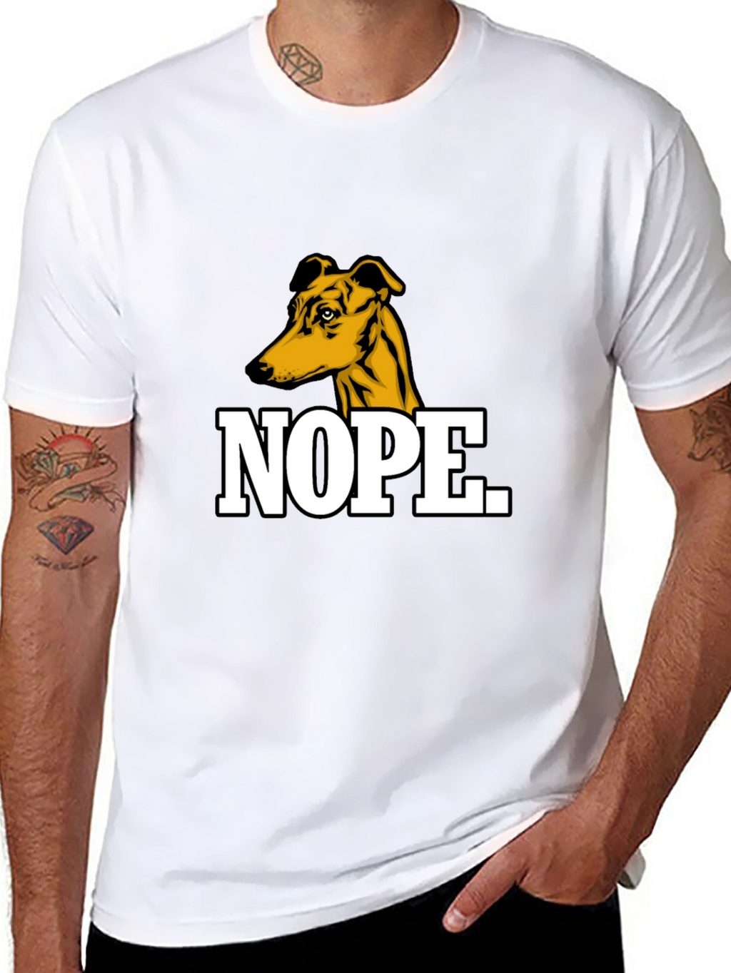 Nope Dog Graphic T-Shirt - Mens Black Tee
