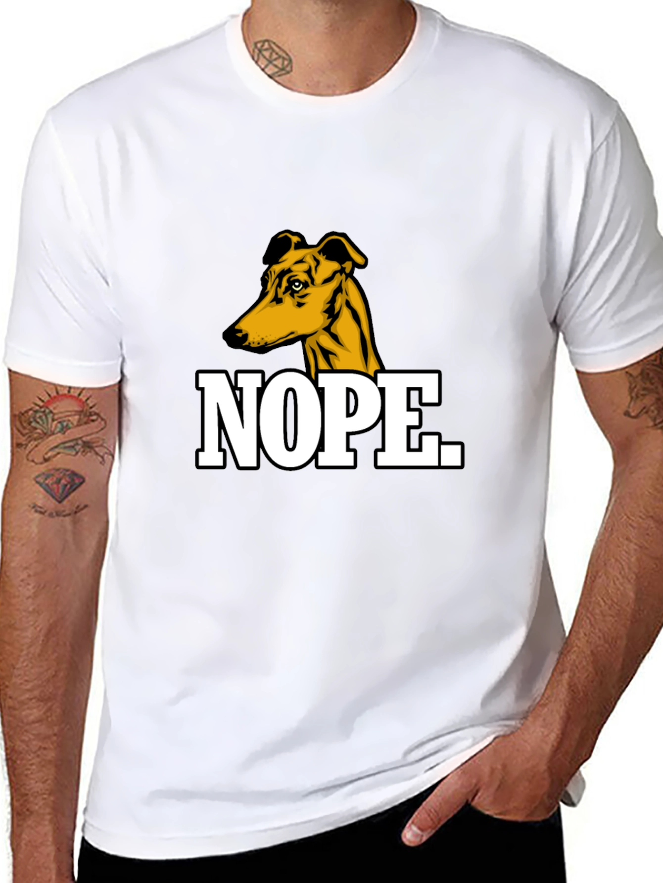 Nope Dog Graphic T-Shirt - Mens Black Tee
