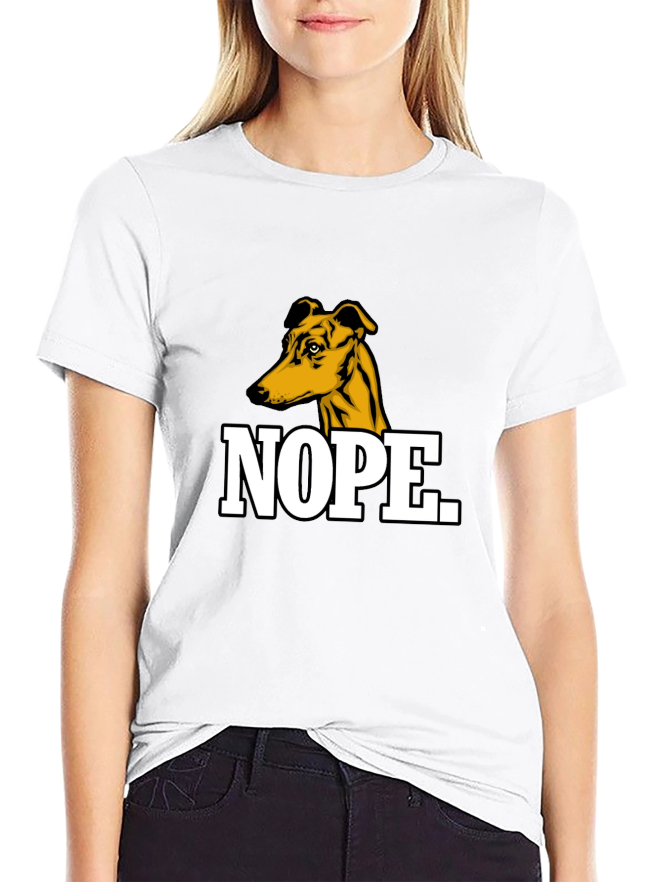Nope Dog Graphic T-Shirt - Mens Black Tee