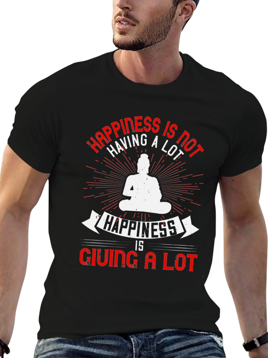 Happiness Buddha Graphic T-Shirt