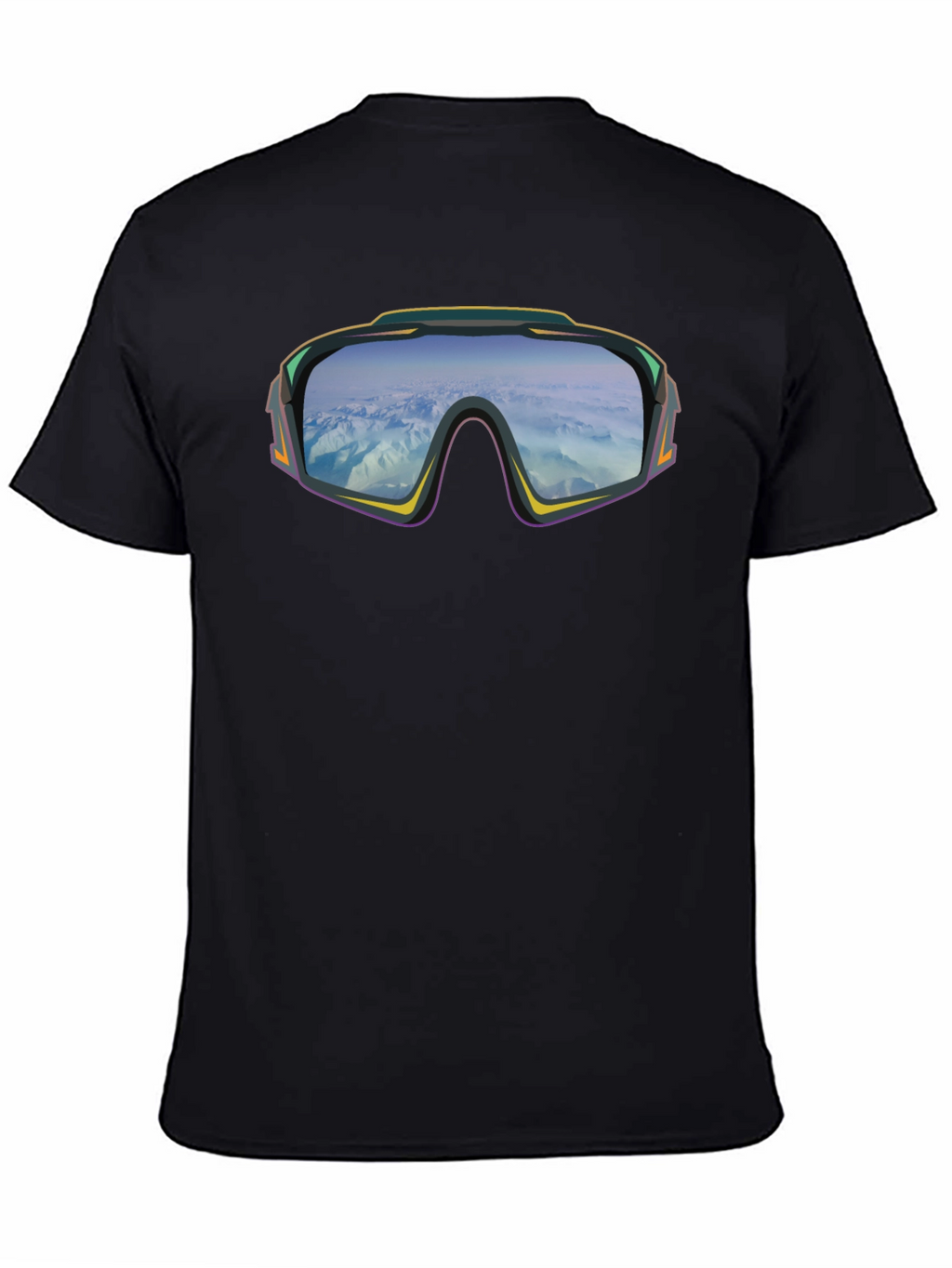 Retro Ski Goggles Graphic T-Shirt - Black