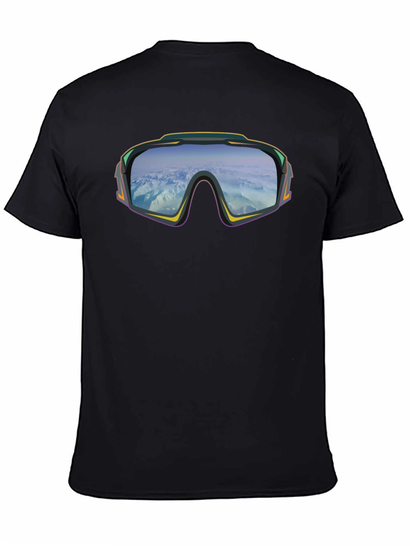 Retro Ski Goggles Graphic T-Shirt - Black