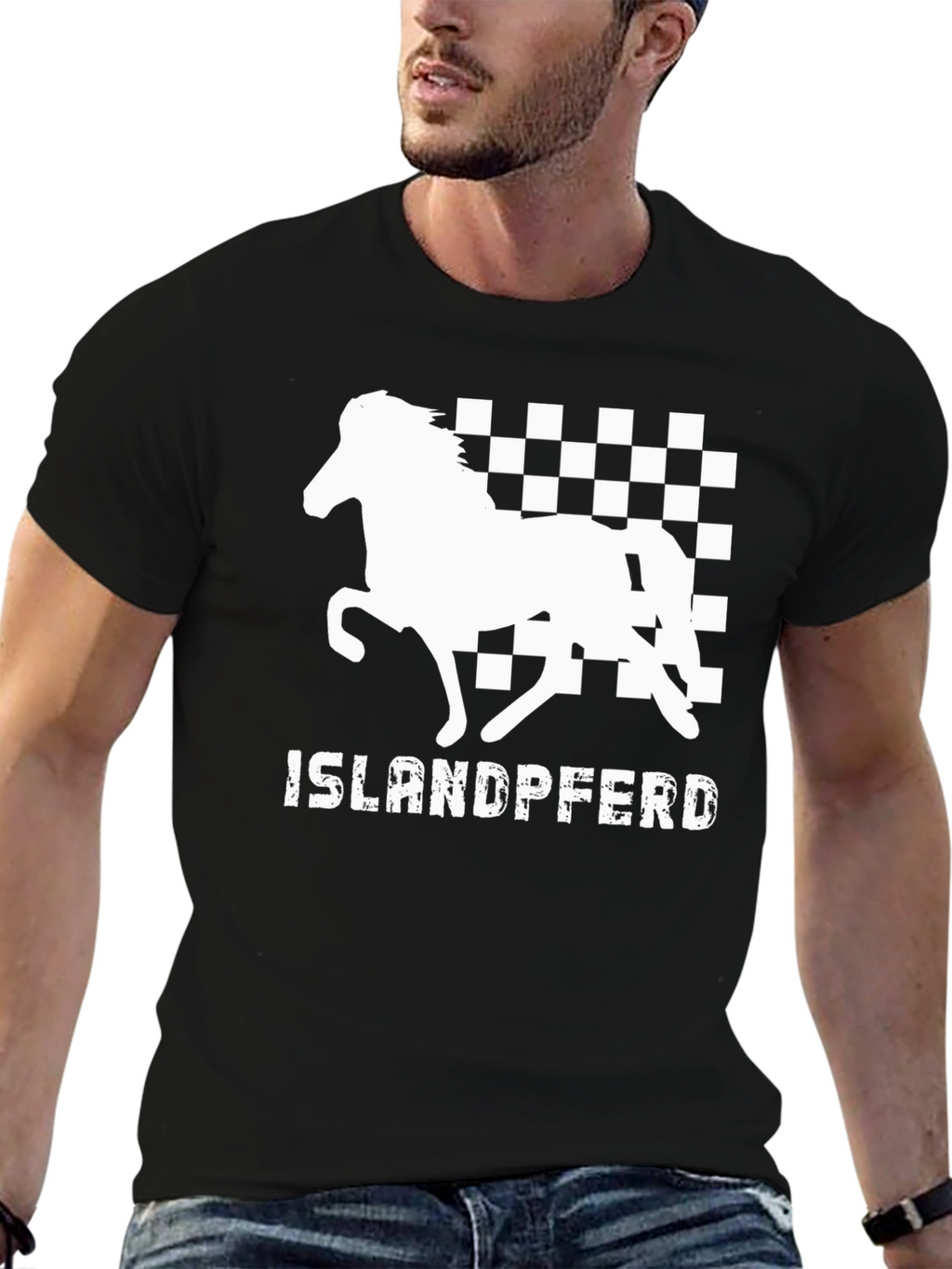 Icelandic Horse Checkered T-Shirt