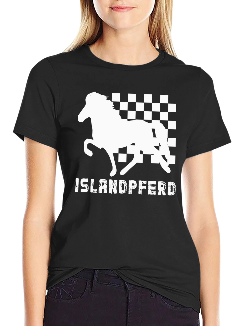 Icelandic Horse Checkered T-Shirt