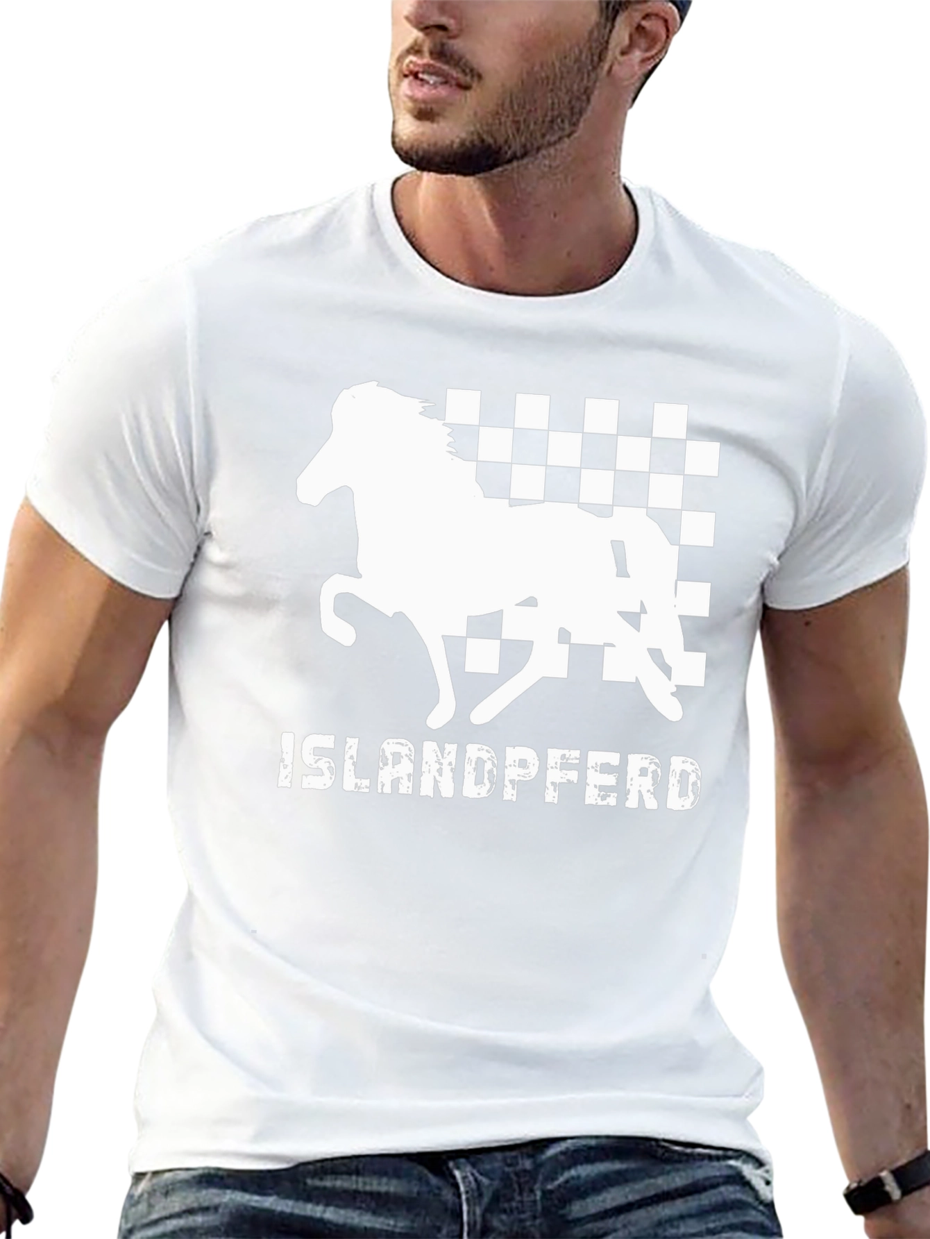 Icelandic Horse Checkered T-Shirt