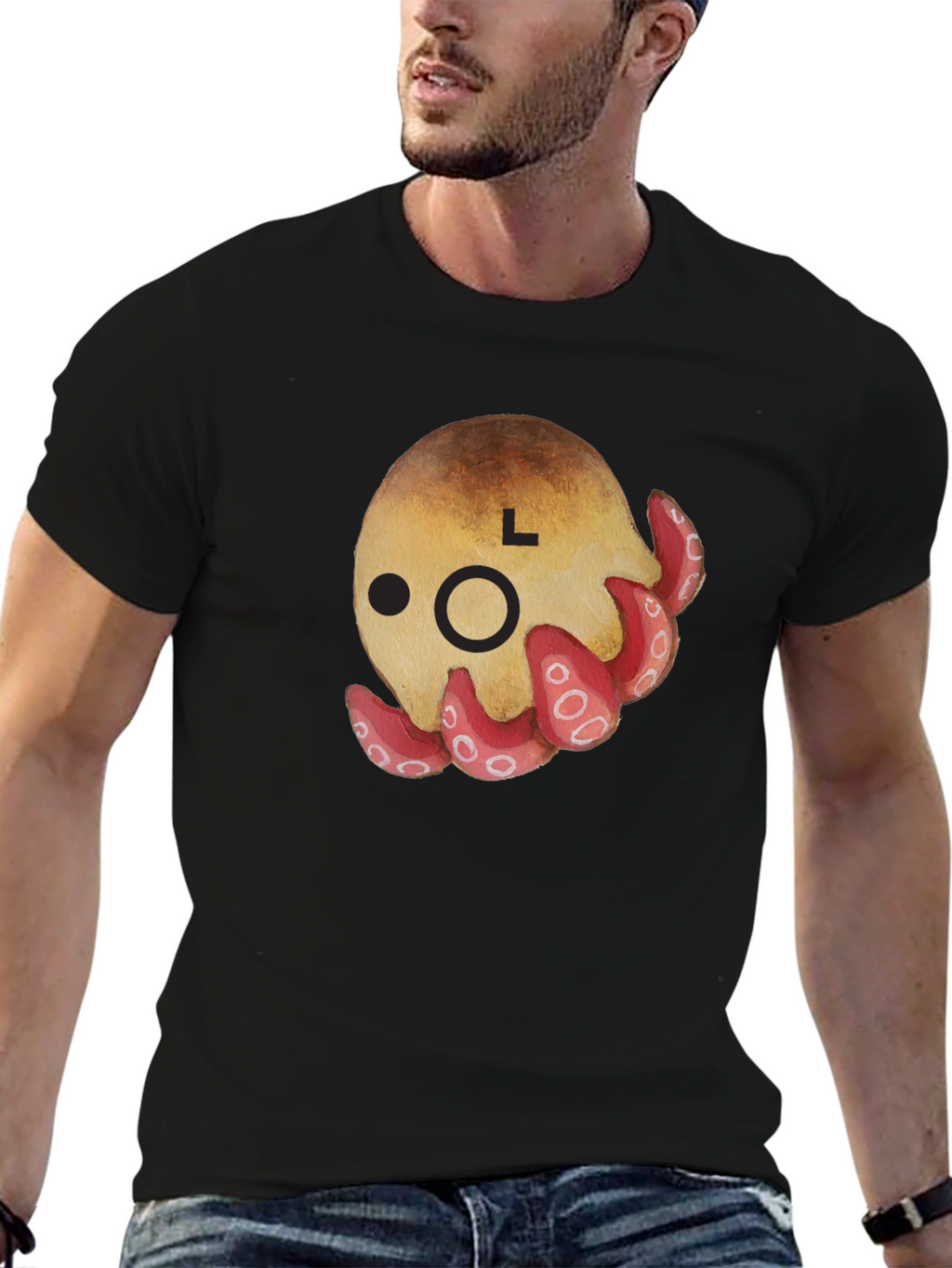 Cute Octopus Graphic T-Shirt - Unisex Black Tee