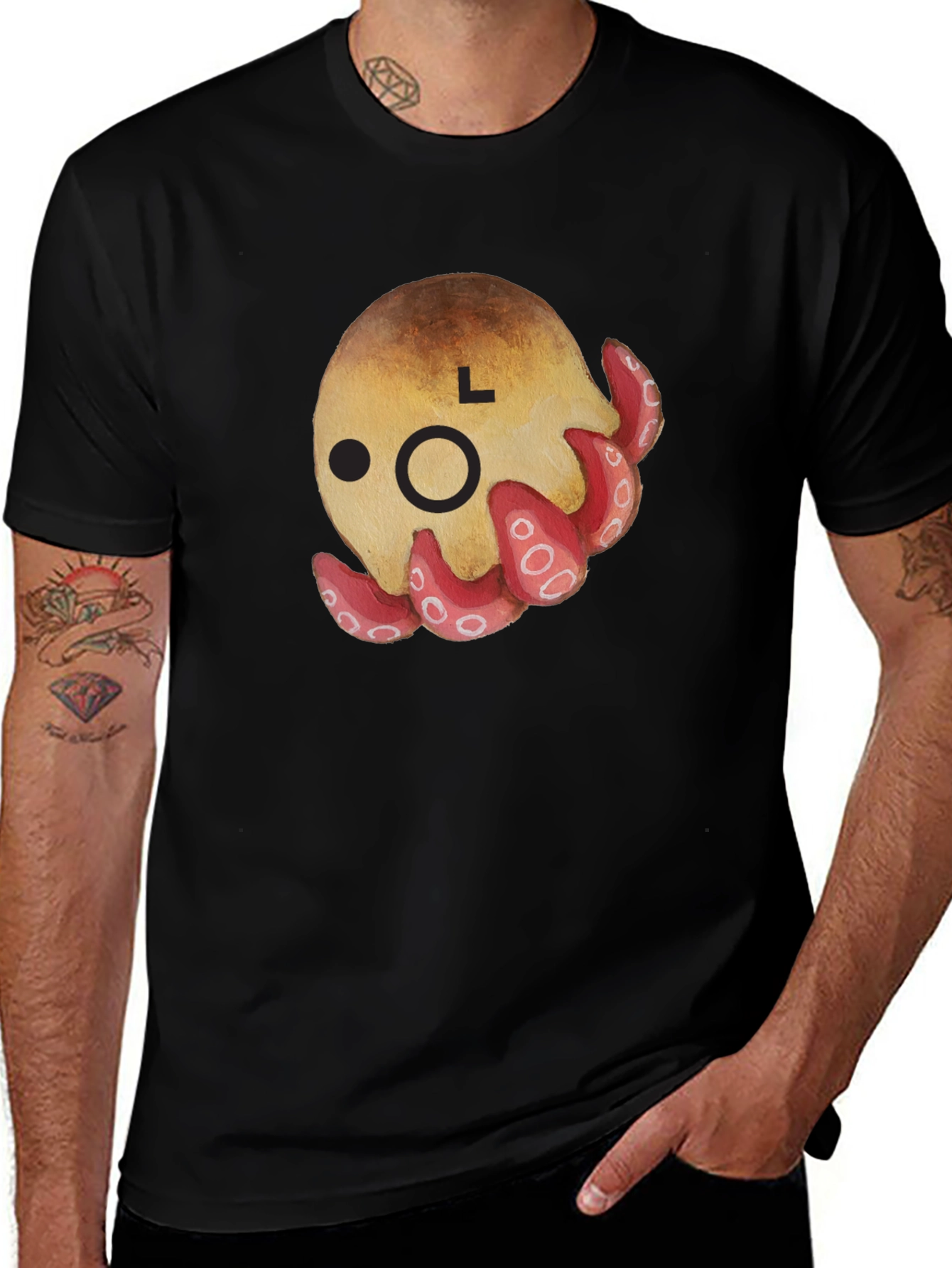 Cute Octopus Graphic T-Shirt - Unisex Black Tee