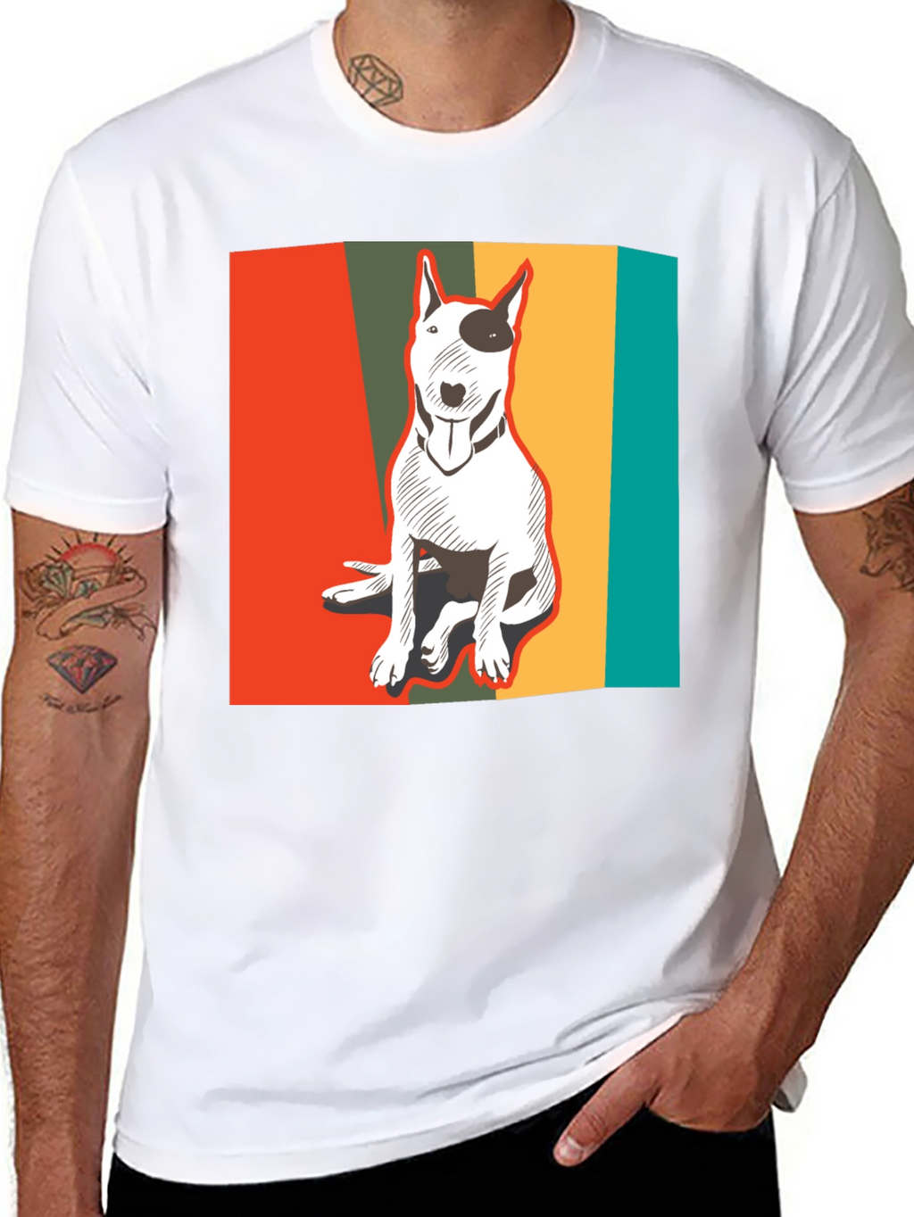 Retro Bull Terrier T-Shirt - Cool Dog Lover Tee