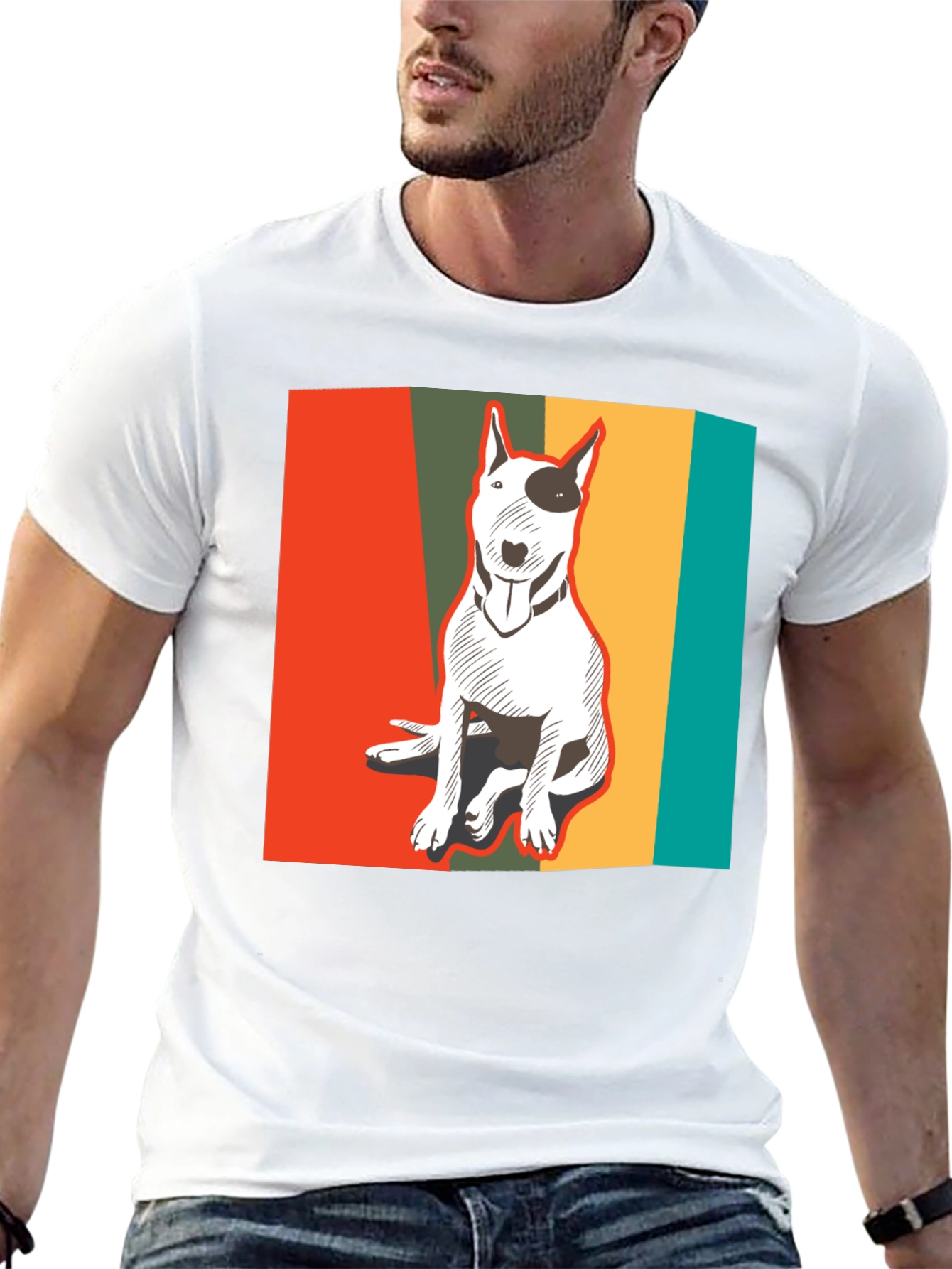 Retro Bull Terrier T-Shirt - Cool Dog Lover Tee