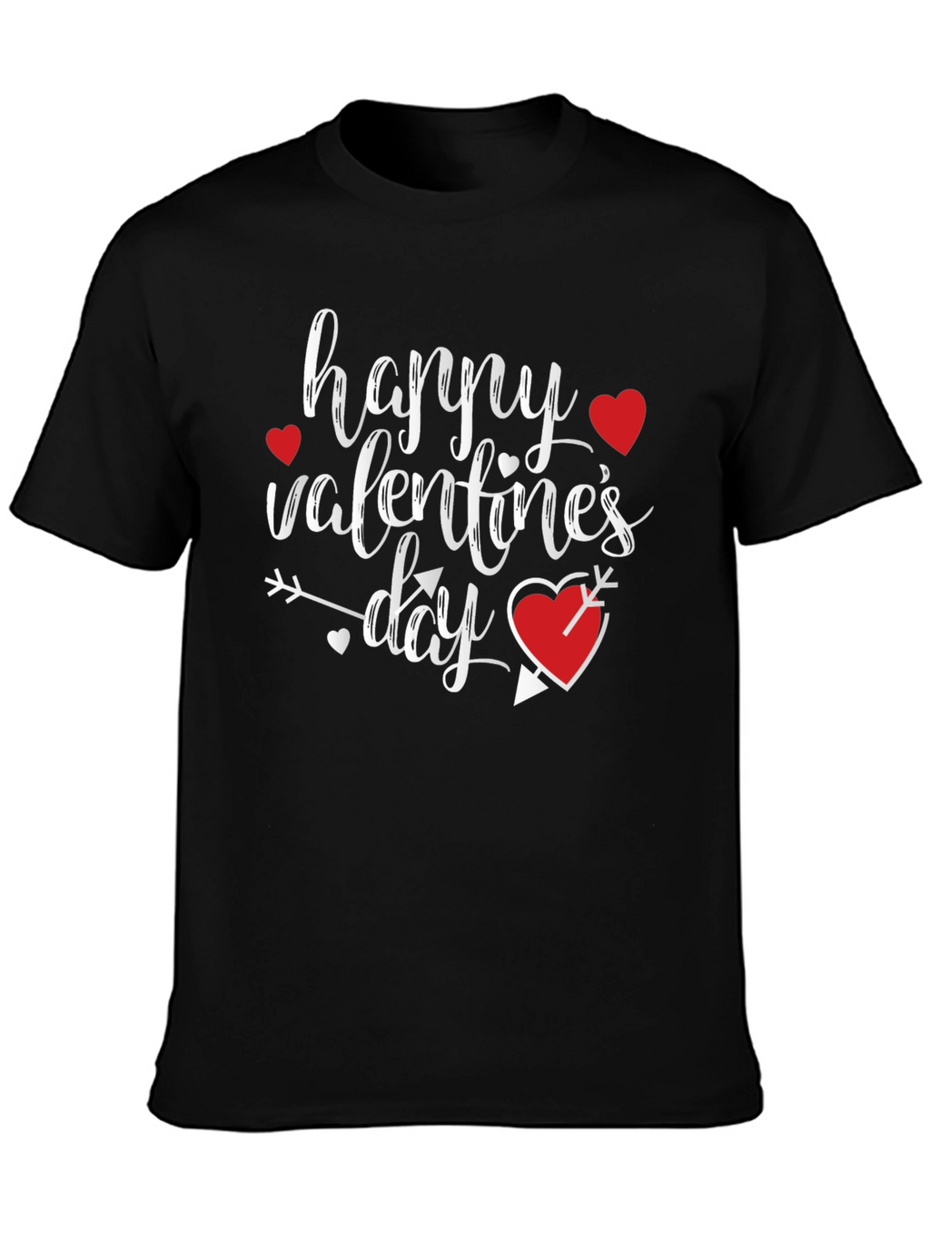 Happy Valentines Day Graphic T-Shirt - Black