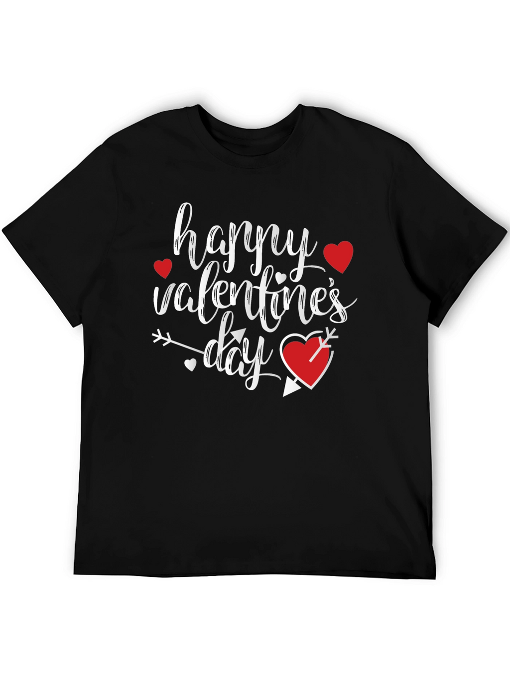 Happy Valentines Day Graphic T-Shirt - Black