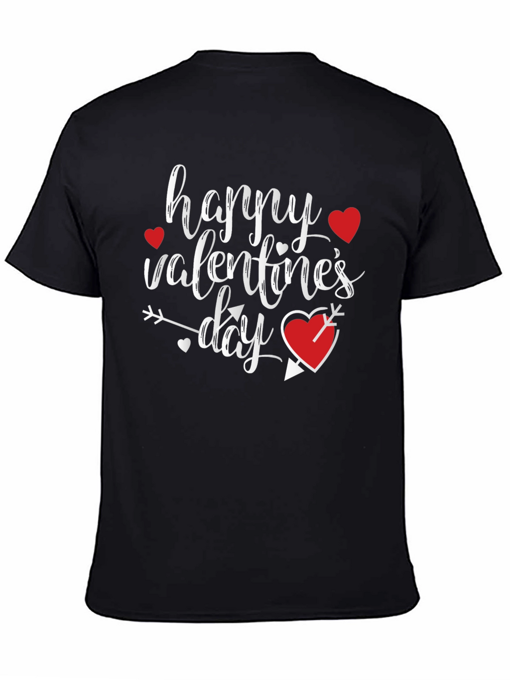 Happy Valentines Day Graphic T-Shirt - Black