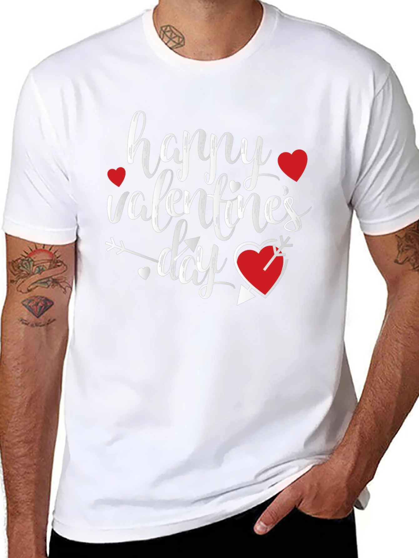 Happy Valentines Day Graphic T-Shirt - Black