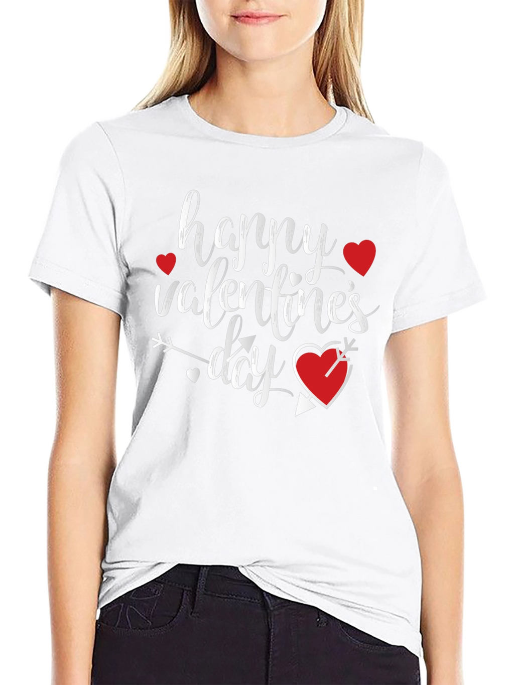 Happy Valentines Day Graphic T-Shirt - Black