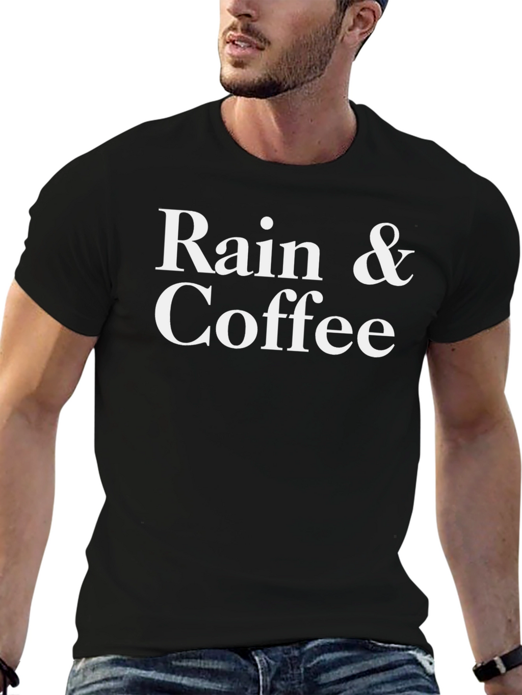 Rain & Coffee Black Graphic Tee