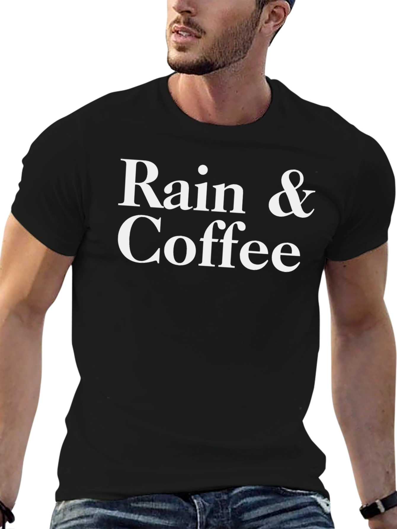 Rain & Coffee Black Graphic Tee