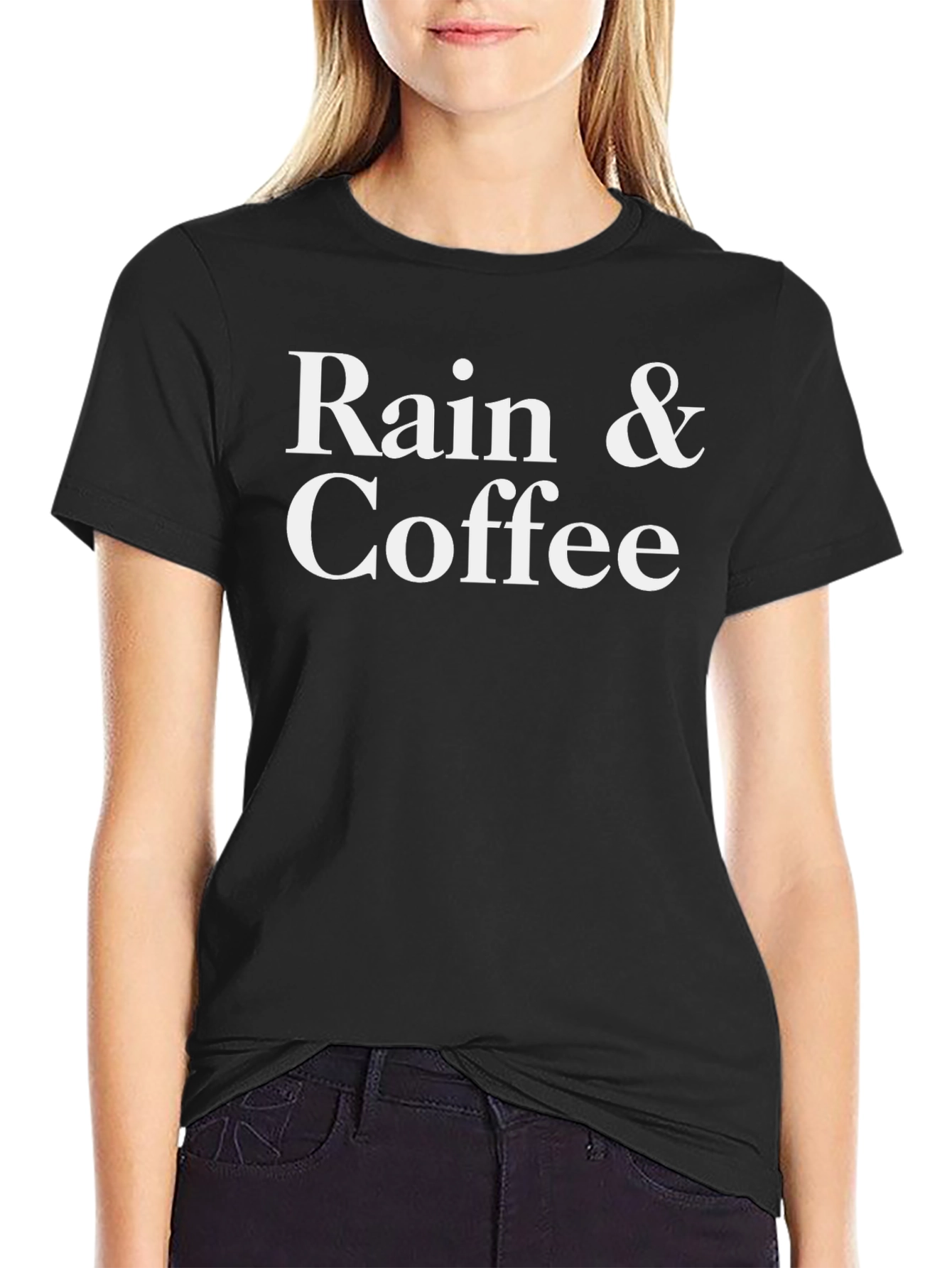 Rain & Coffee Black Graphic Tee