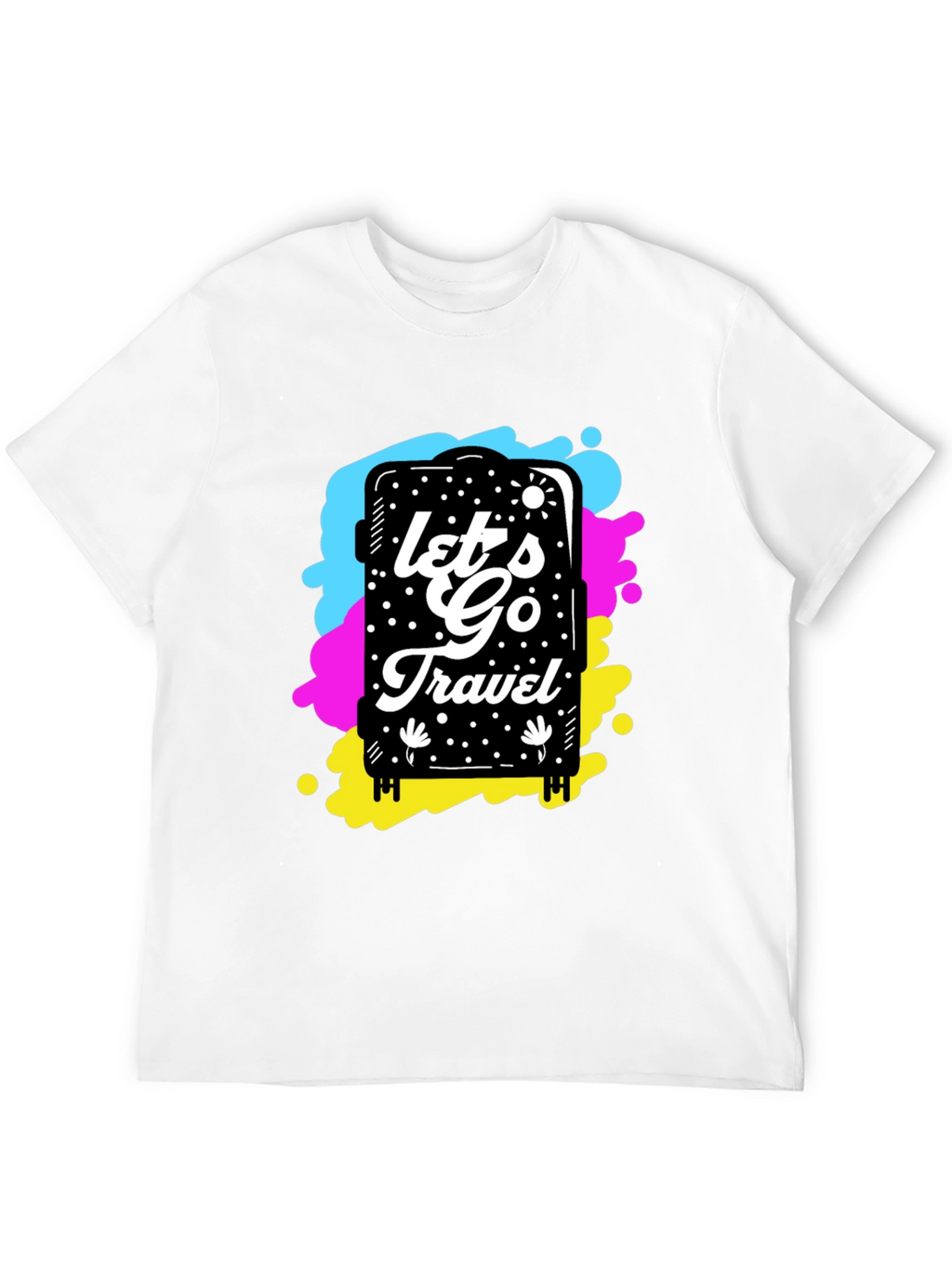 Lets Go Travel Graphic Tee - Black Cotton Shirt