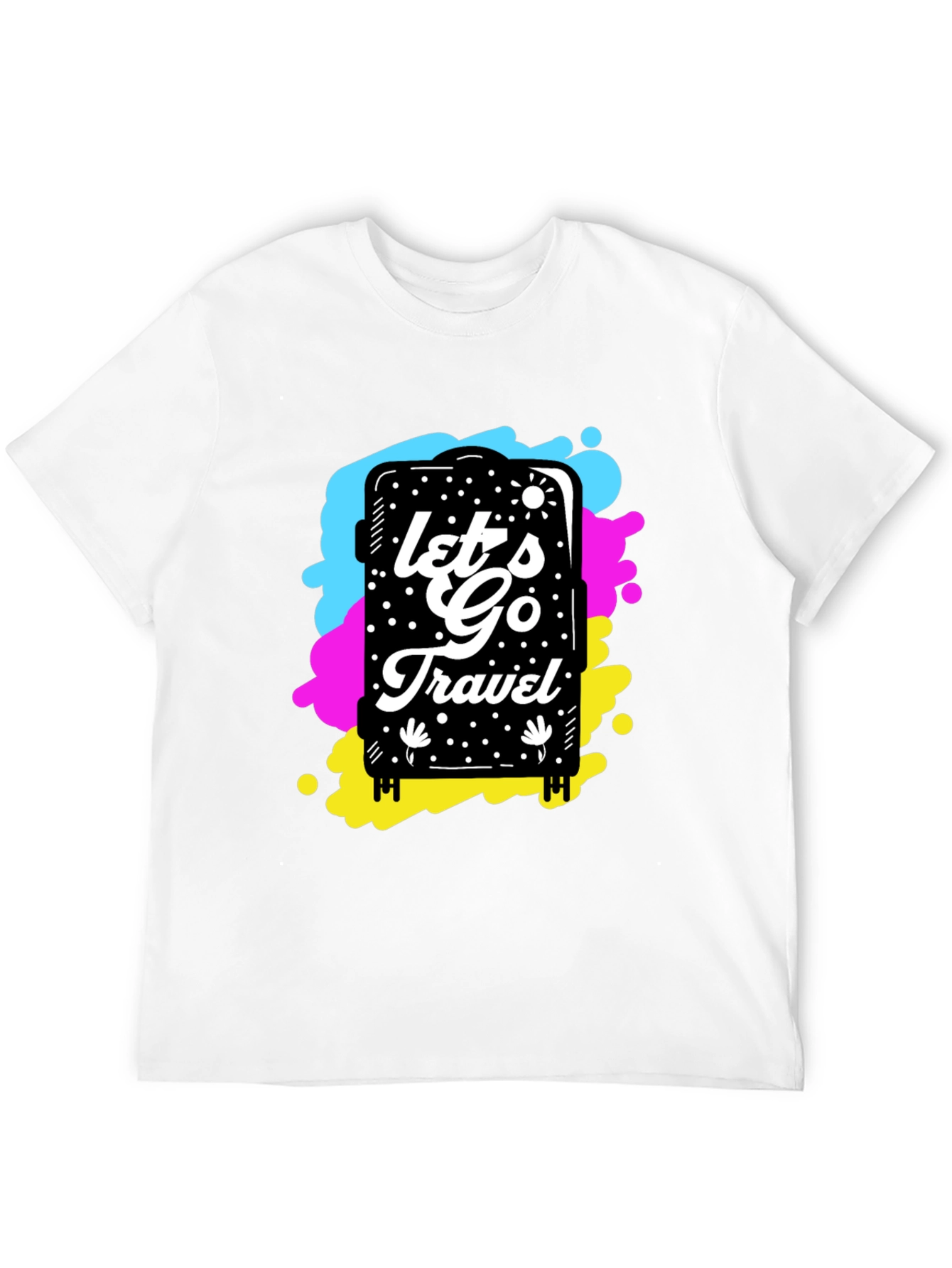 Lets Go Travel Graphic Tee - Black Cotton Shirt