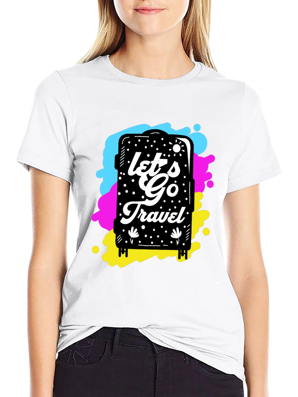 Lets Go Travel Graphic Tee - Black Cotton Shirt