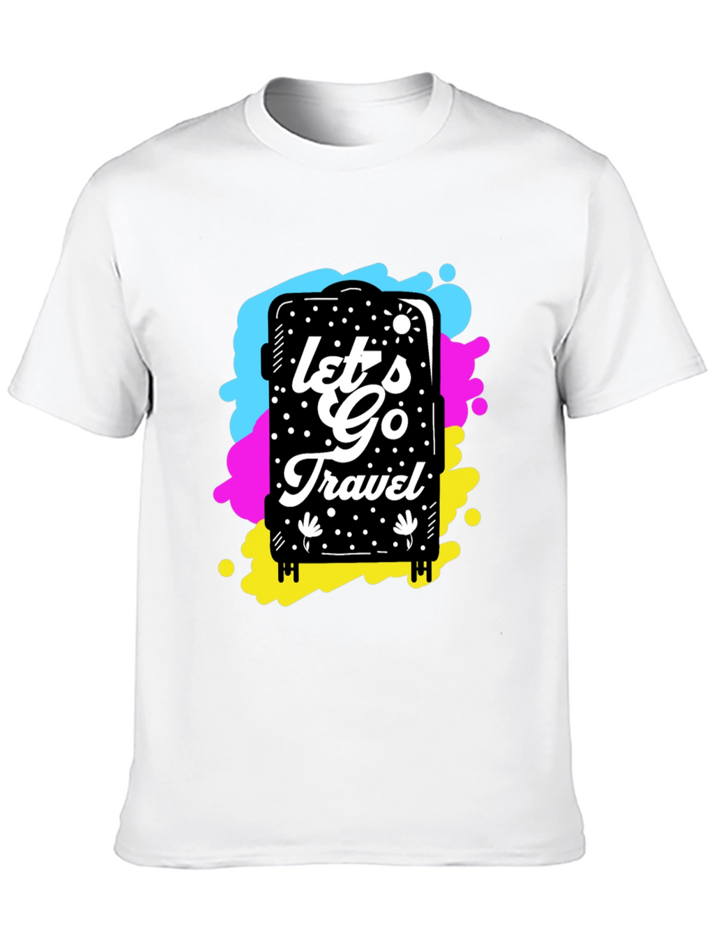 Lets Go Travel Graphic Tee - Black Cotton Shirt
