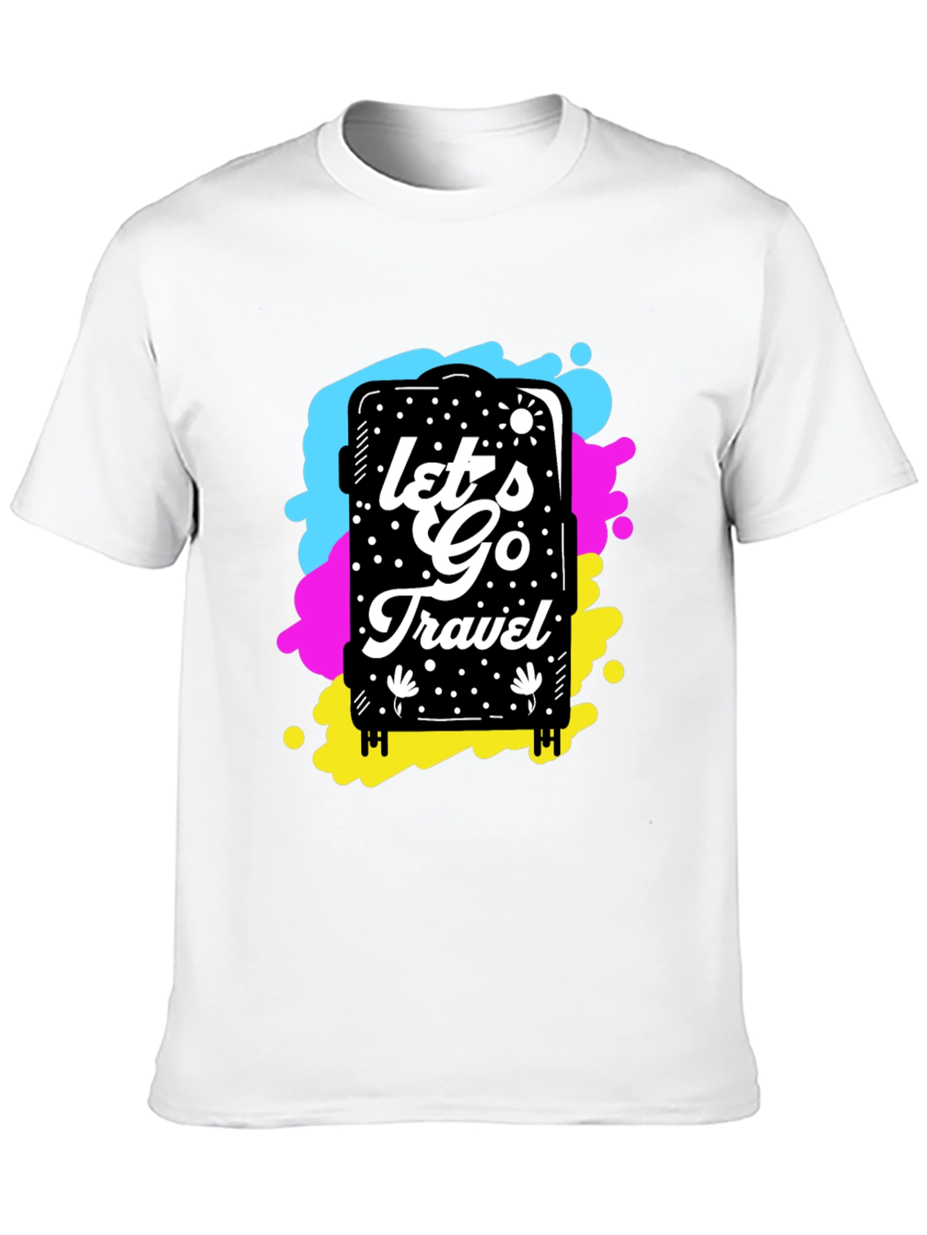 Lets Go Travel Graphic Tee - Black Cotton Shirt