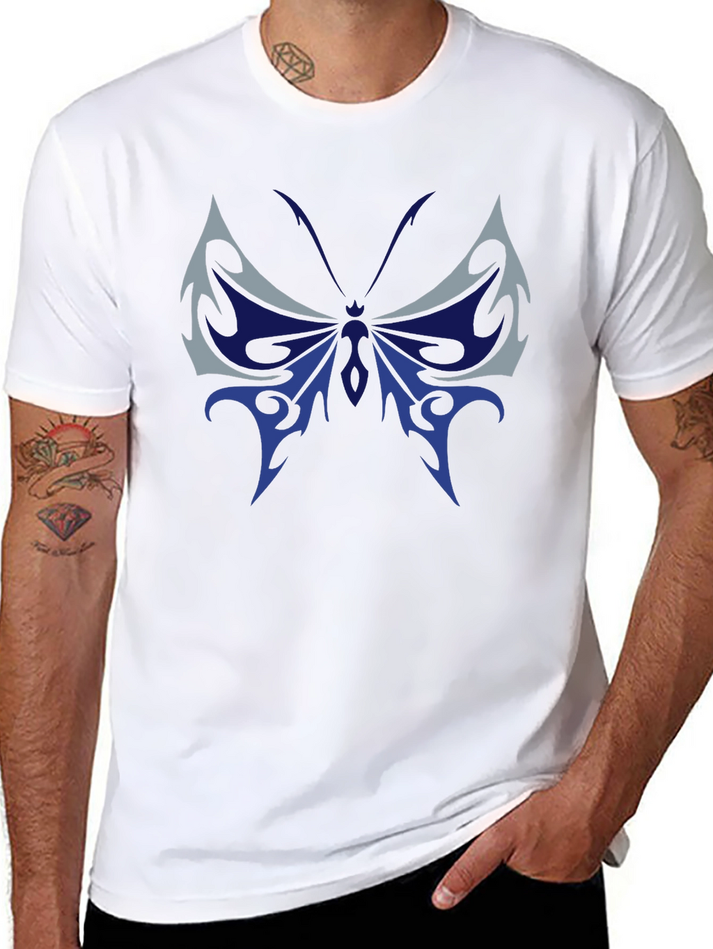 Butterfly Graphic Tee - Modern Design Soft Fabric
