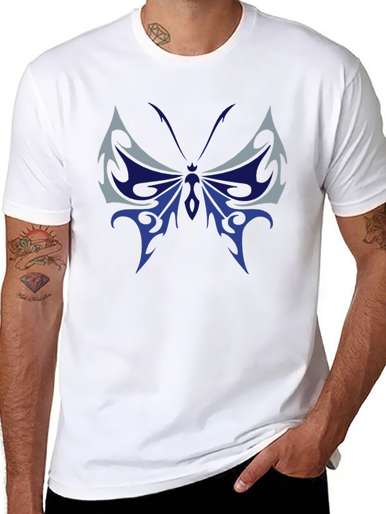 Butterfly Graphic Tee - Modern Design Soft Fabric