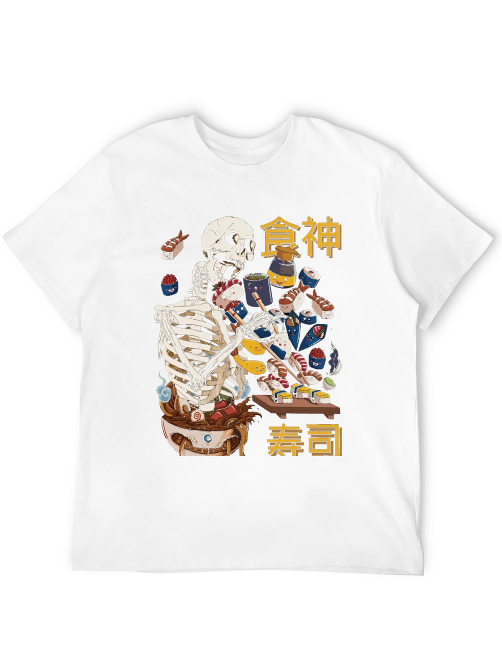 Sushi Skeleton T-Shirt: Ramen & Nigiri Feast