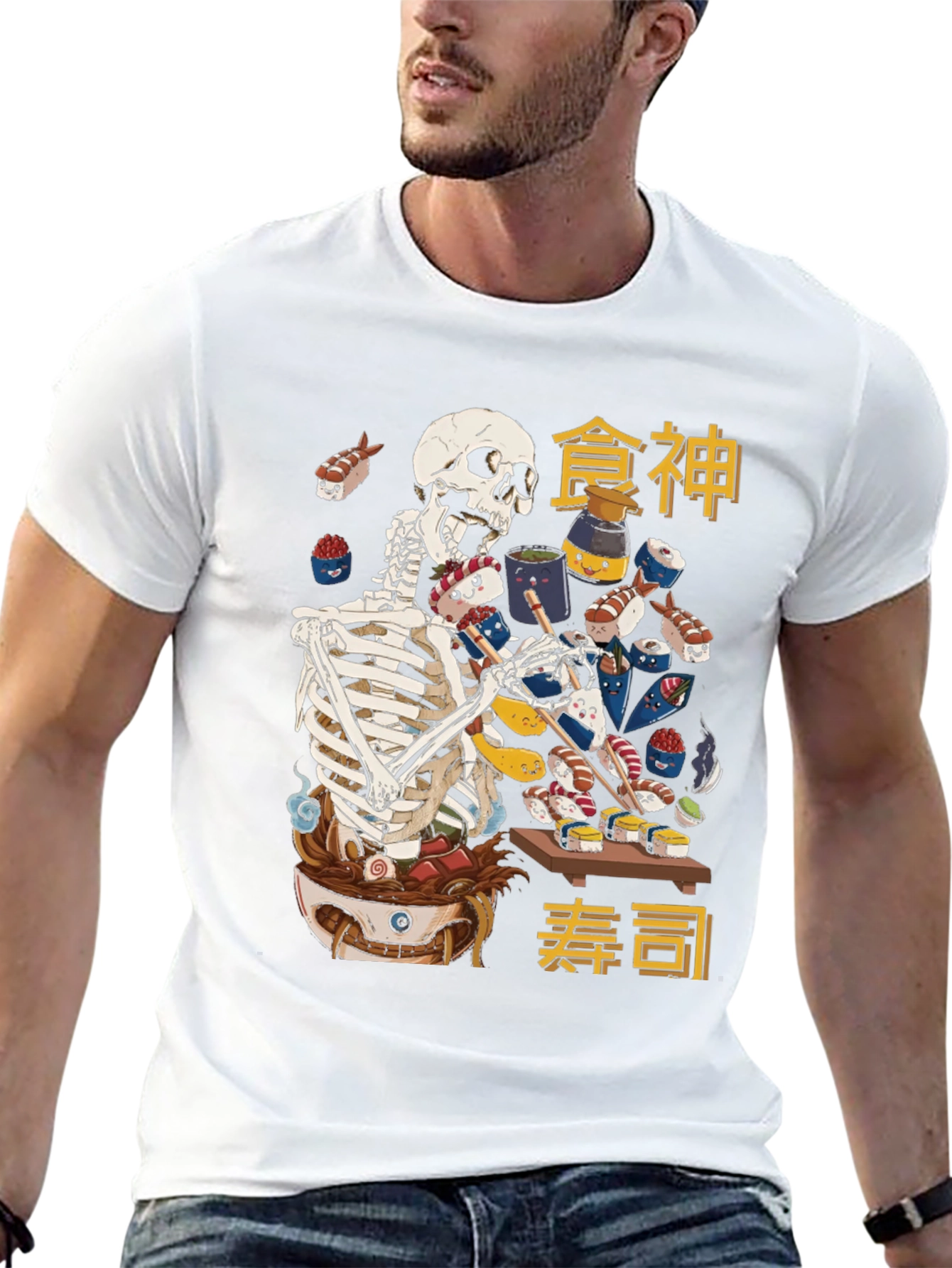 Sushi Skeleton T-Shirt: Ramen & Nigiri Feast