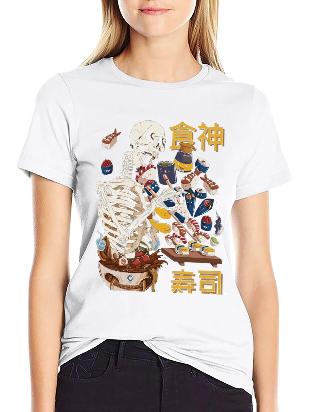 Sushi Skeleton T-Shirt: Ramen & Nigiri Feast