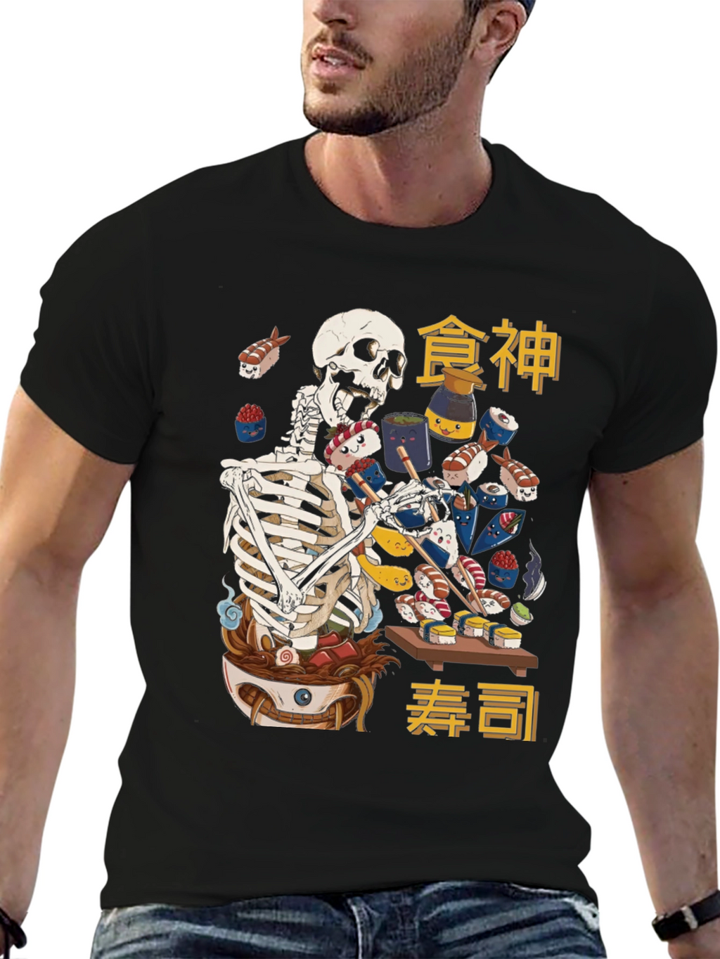 Sushi Skeleton T-Shirt: Ramen & Nigiri Feast