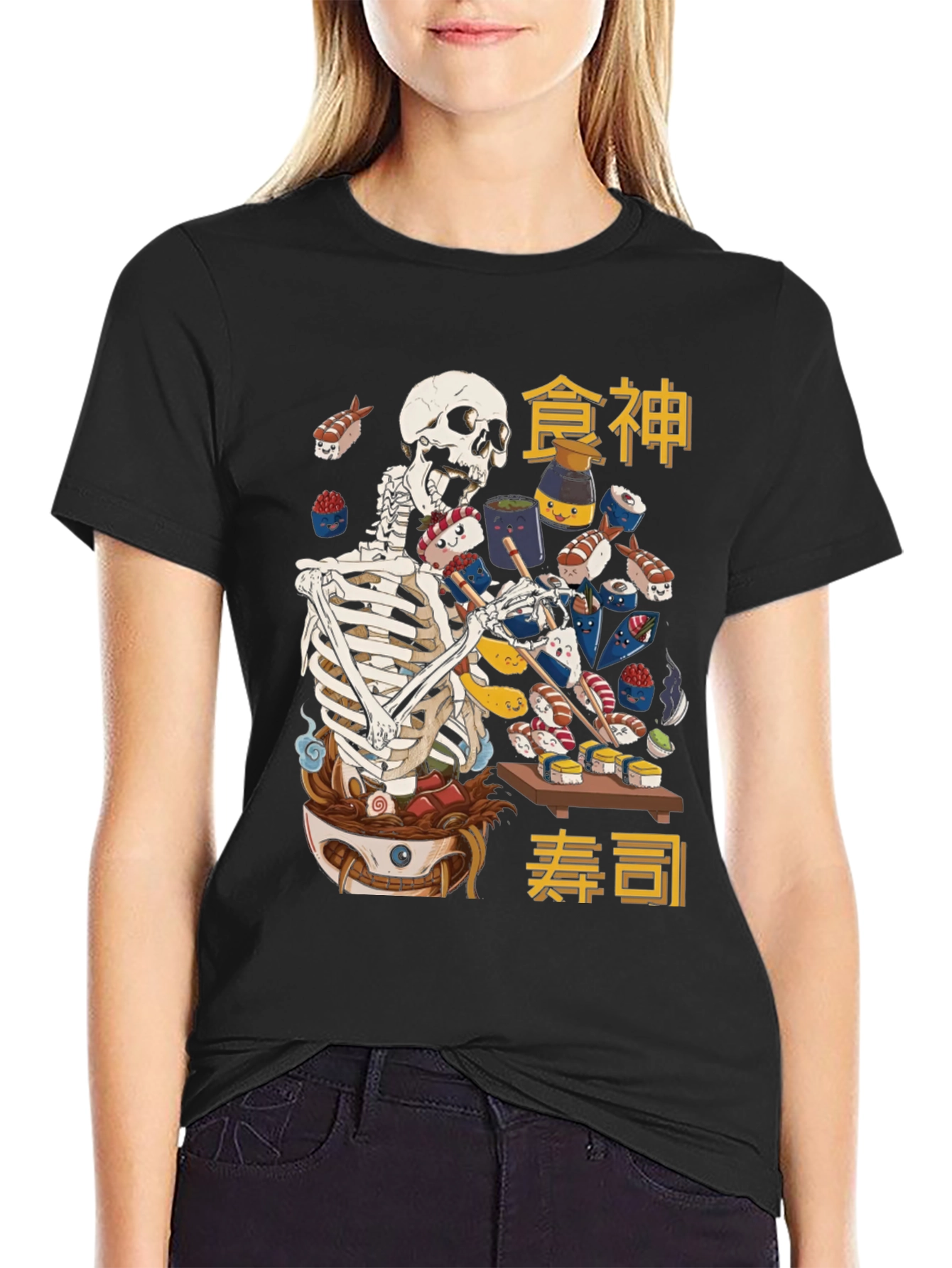 Sushi Skeleton T-Shirt: Ramen & Nigiri Feast