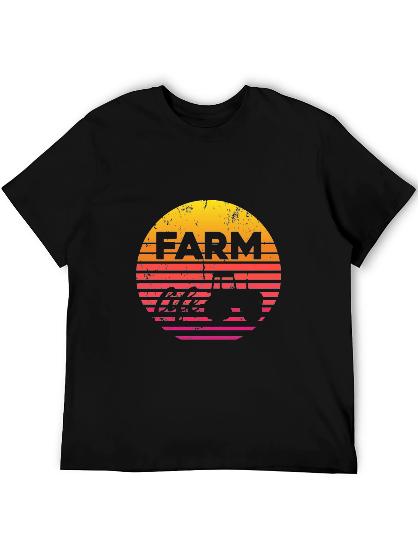 Retro Farm Tractor T-Shirt - Vintage Sunset Design