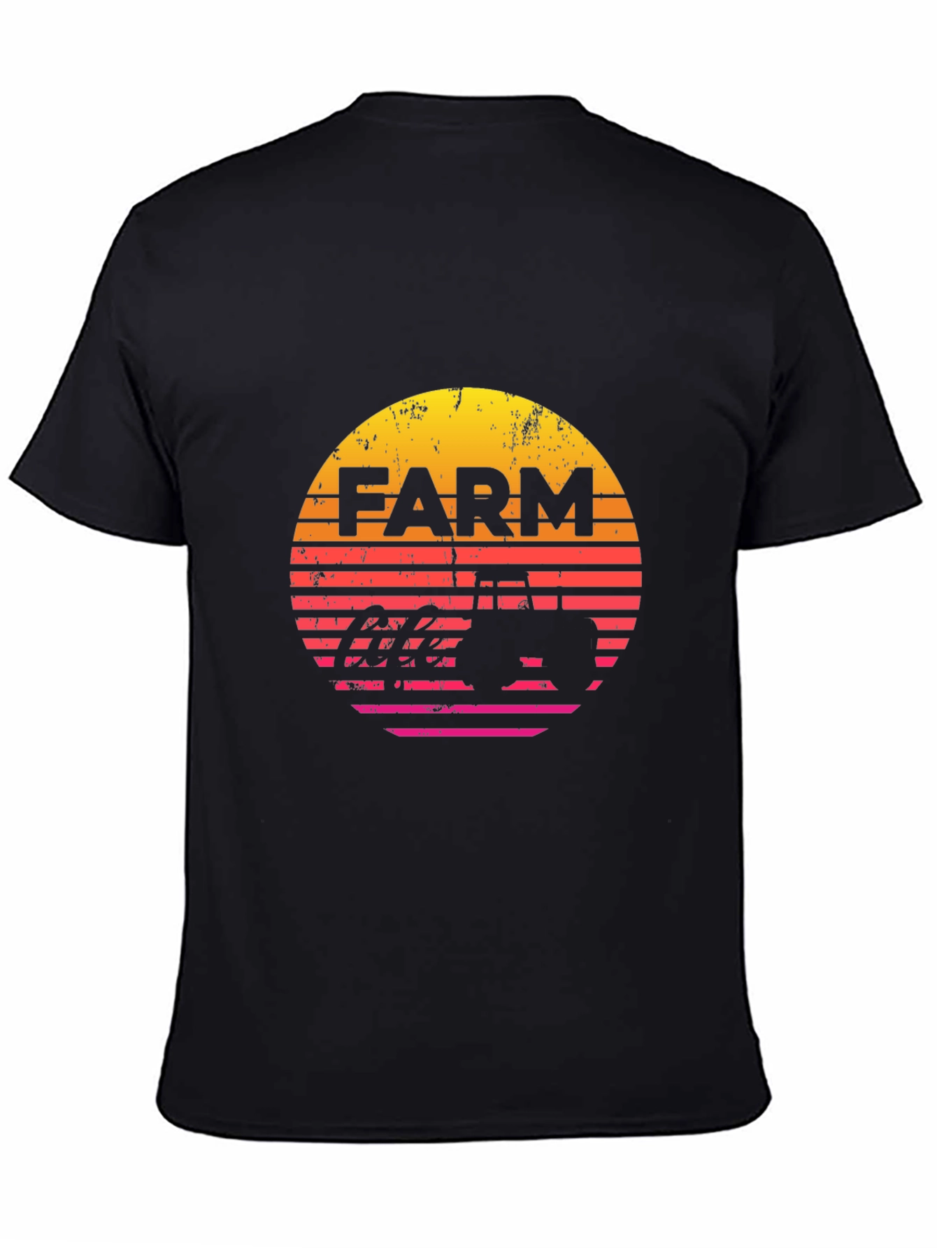 Retro Farm Tractor T-Shirt - Vintage Sunset Design