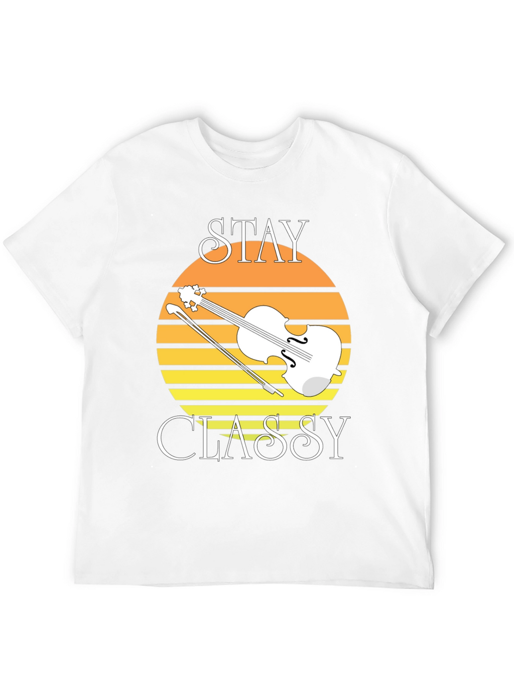 Stay Classy Violin Graphic Tee - Black Cotton T-Shirt