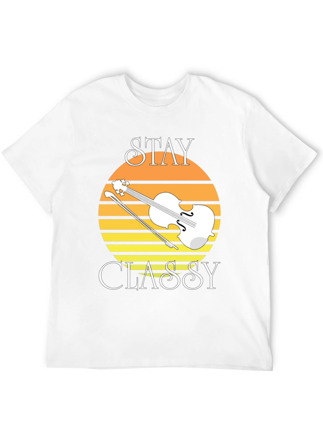 Stay Classy Violin Graphic Tee - Black Cotton T-Shirt