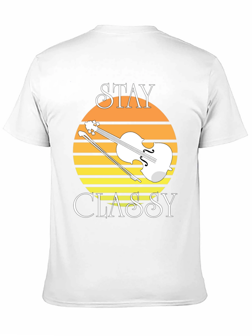 Stay Classy Violin Graphic Tee - Black Cotton T-Shirt