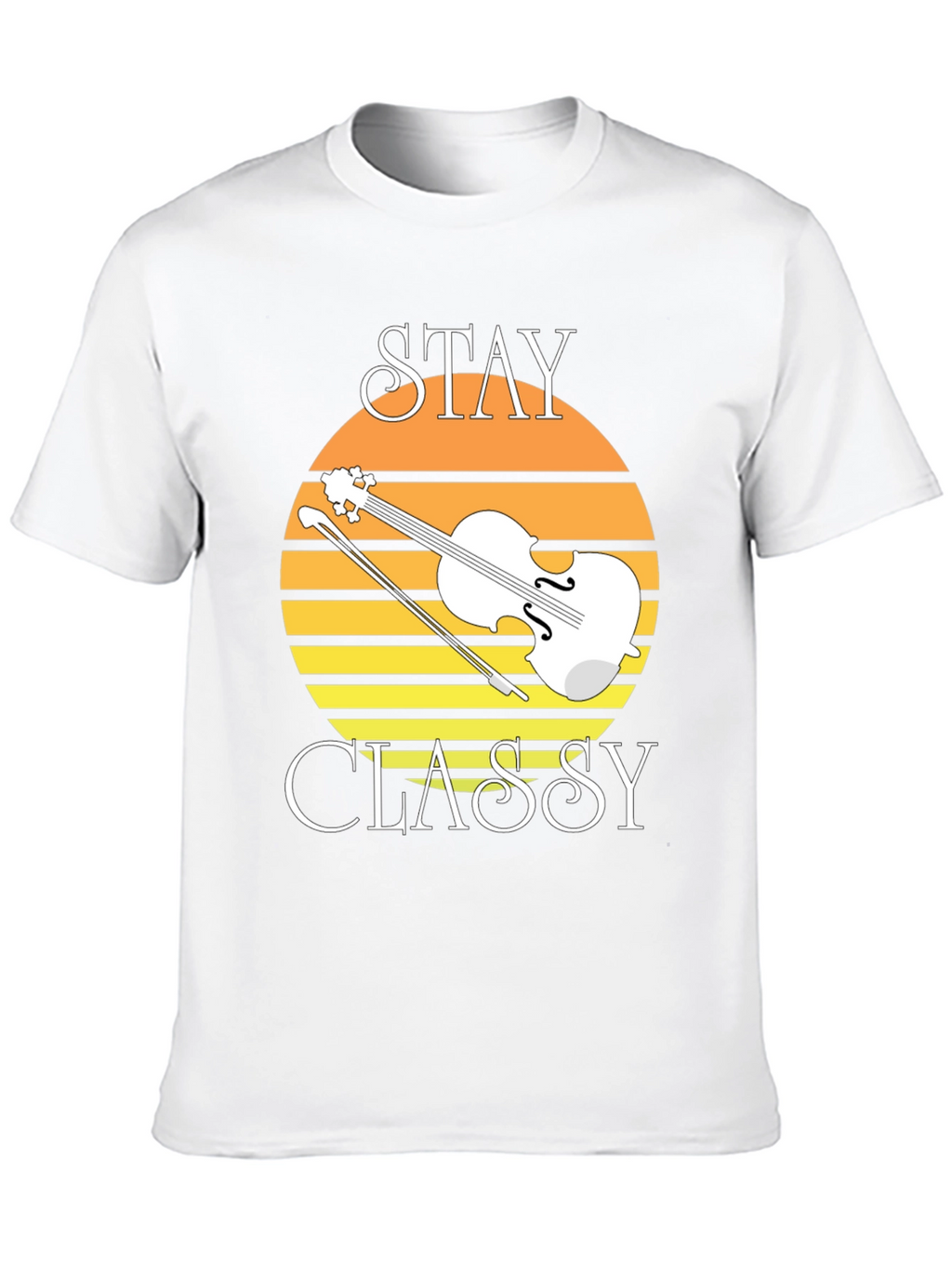 Stay Classy Violin Graphic Tee - Black Cotton T-Shirt