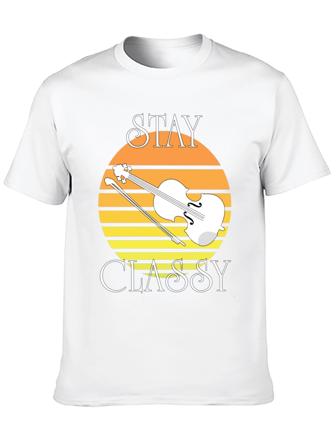 Stay Classy Violin Graphic Tee - Black Cotton T-Shirt