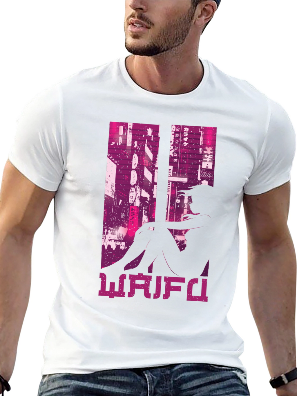 Waifu Black T-Shirt Anime Girl Graphic Tee