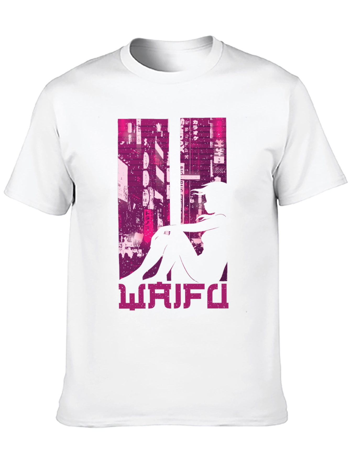 Waifu Black T-Shirt Anime Girl Graphic Tee